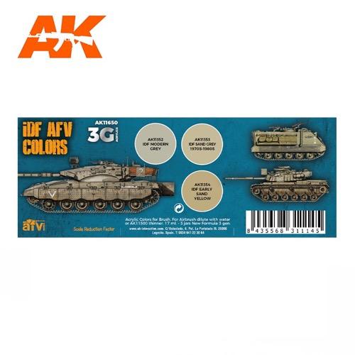 AK Interactive AK11650 AFV Series IDF AFV Color Combos Acrylic Paint Set (3rd Gen) - Perfect for Military Model Kits, Dioramas & Scale Modeling Projects