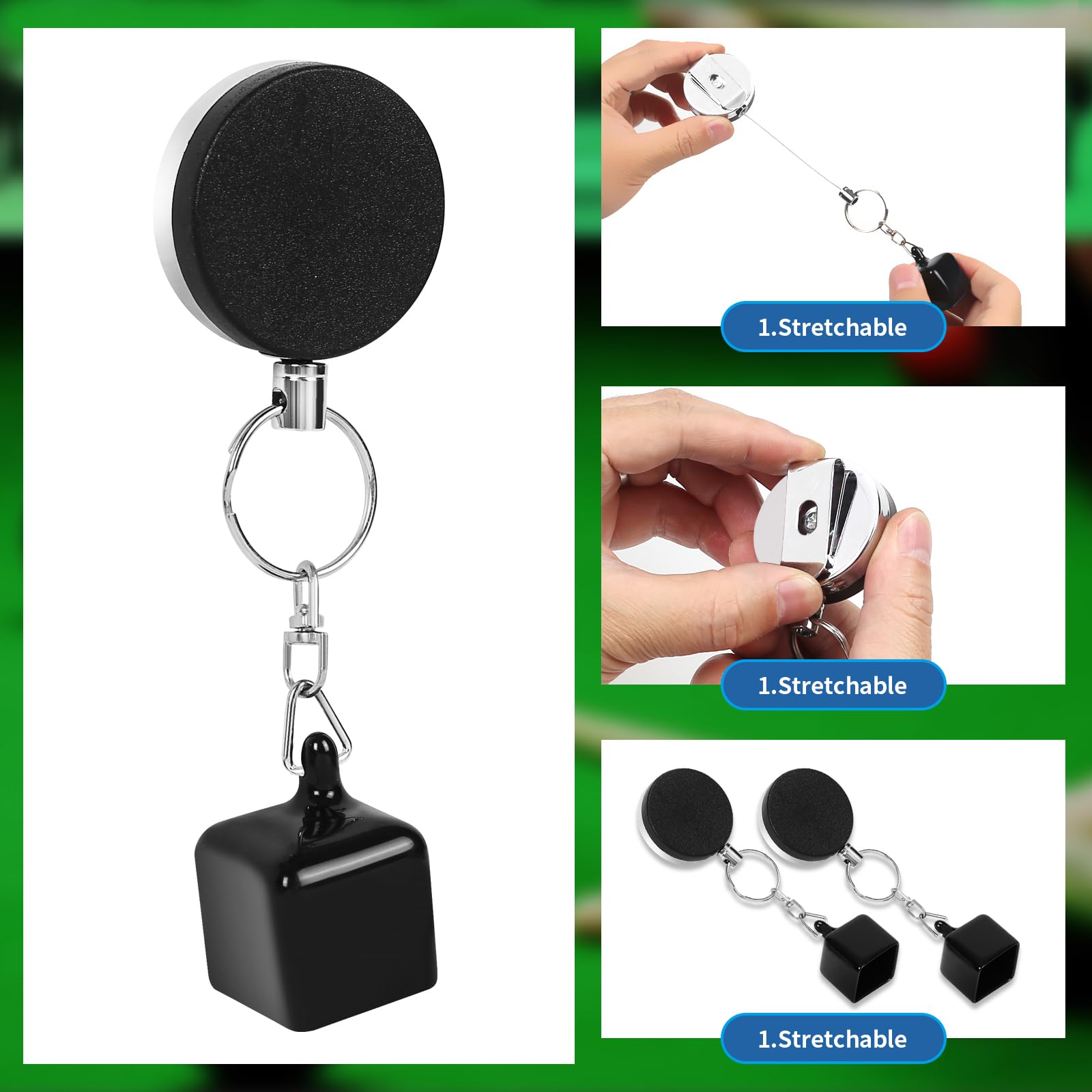 Retractable Pool Cue Chalk Holder – 2-Pack with 8 Chalk Cubes & Tip Pricker | Perfect for Billiards, Snooker & Pool Accessories | Ideal for Home Game Rooms, Bars & Professional Tournaments