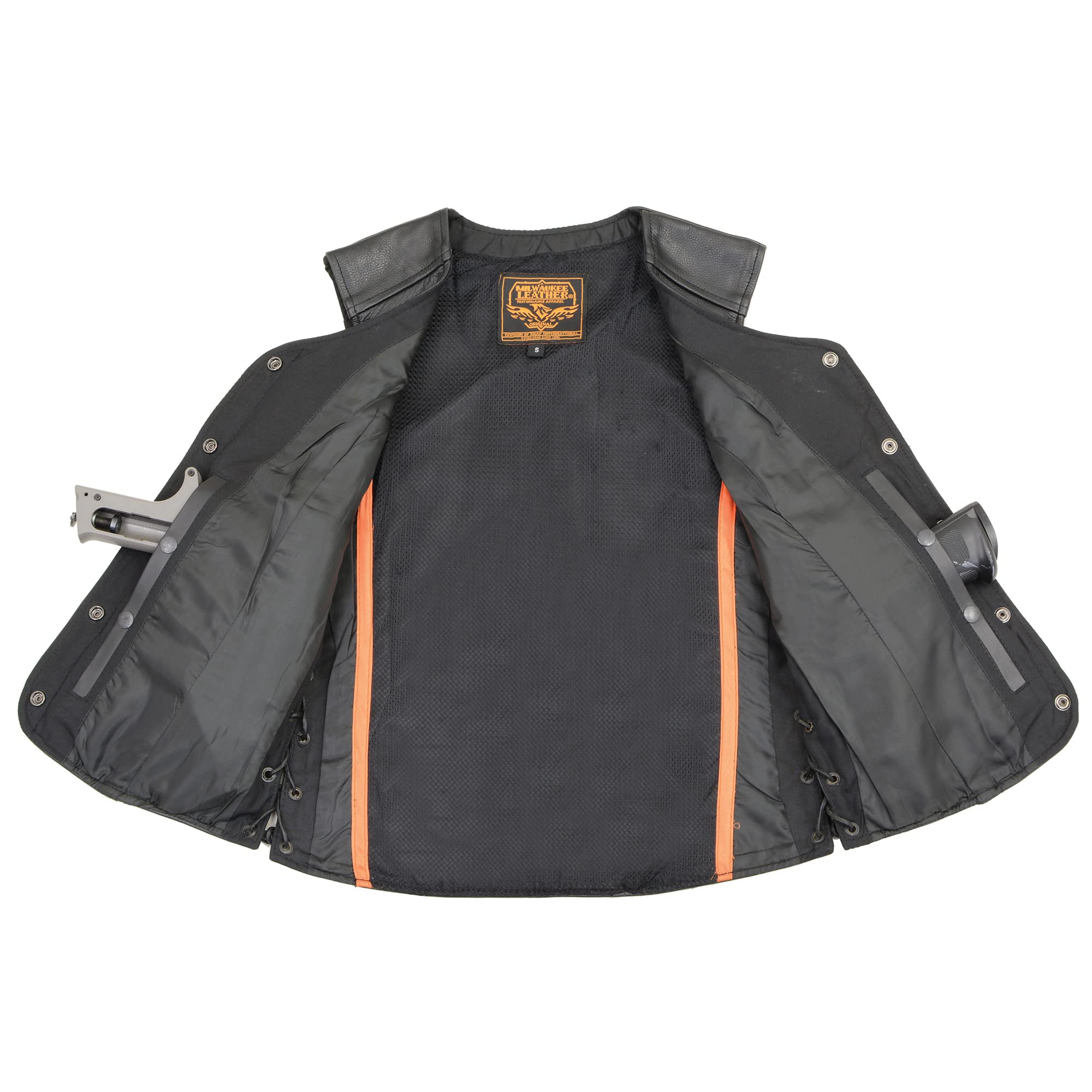 Milwaukee Leather LKL4700 Women's Snap Front Side Lace Biker Vest - Perfect for Motorcycle Riding, Casual Outfits & Fashion Layering