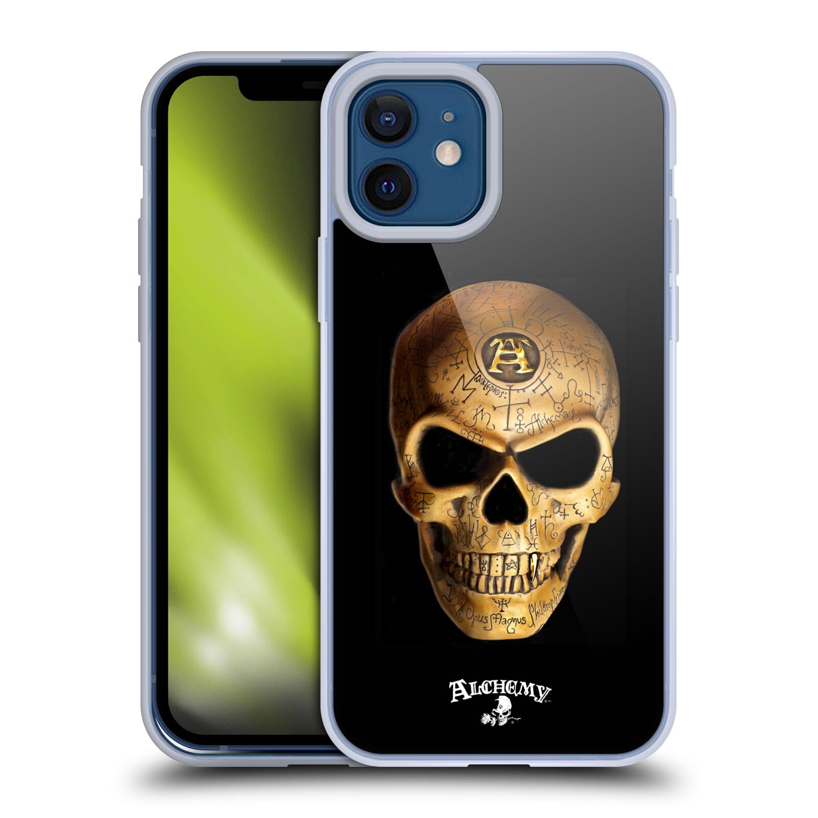 Officially Licensed Alchemy Gothic Omega Skull Soft Gel Case for Apple iPhone 12 & iPhone 12 Pro - Protective Phone Cover with Unique Gothic Design | Perfect for Halloween, Gothic Fashion & Alternative Lifestyle