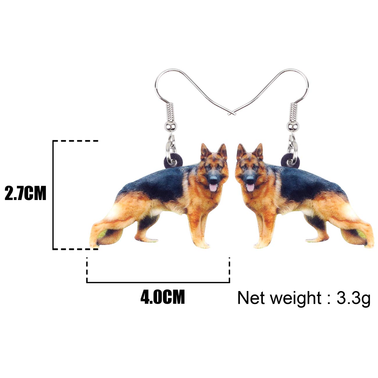 German Shepherd Dog Earrings - Acrylic Pet Jewelry for Women, Party & Birthday Gifts