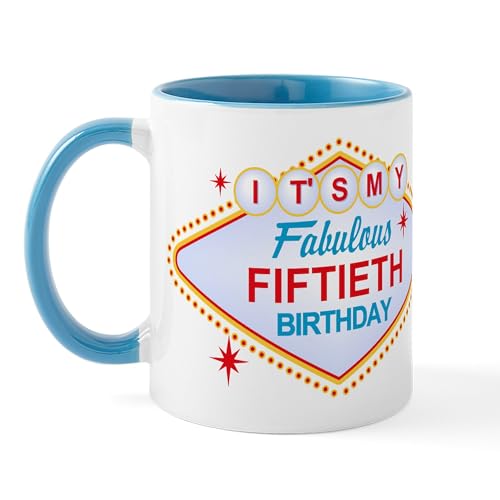 White/Blue Inside - Las Vegas Birthday 50 Mug
