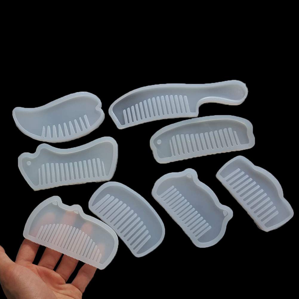 SUPVOX 8pcs Silicone Comb Molds for Resin Epoxy Casting - DIY Hair Comb Making Kit for Crafting, Jewelry Making, and Unique Gift Creation (Perfect for Home Decor & Handmade Accessories)