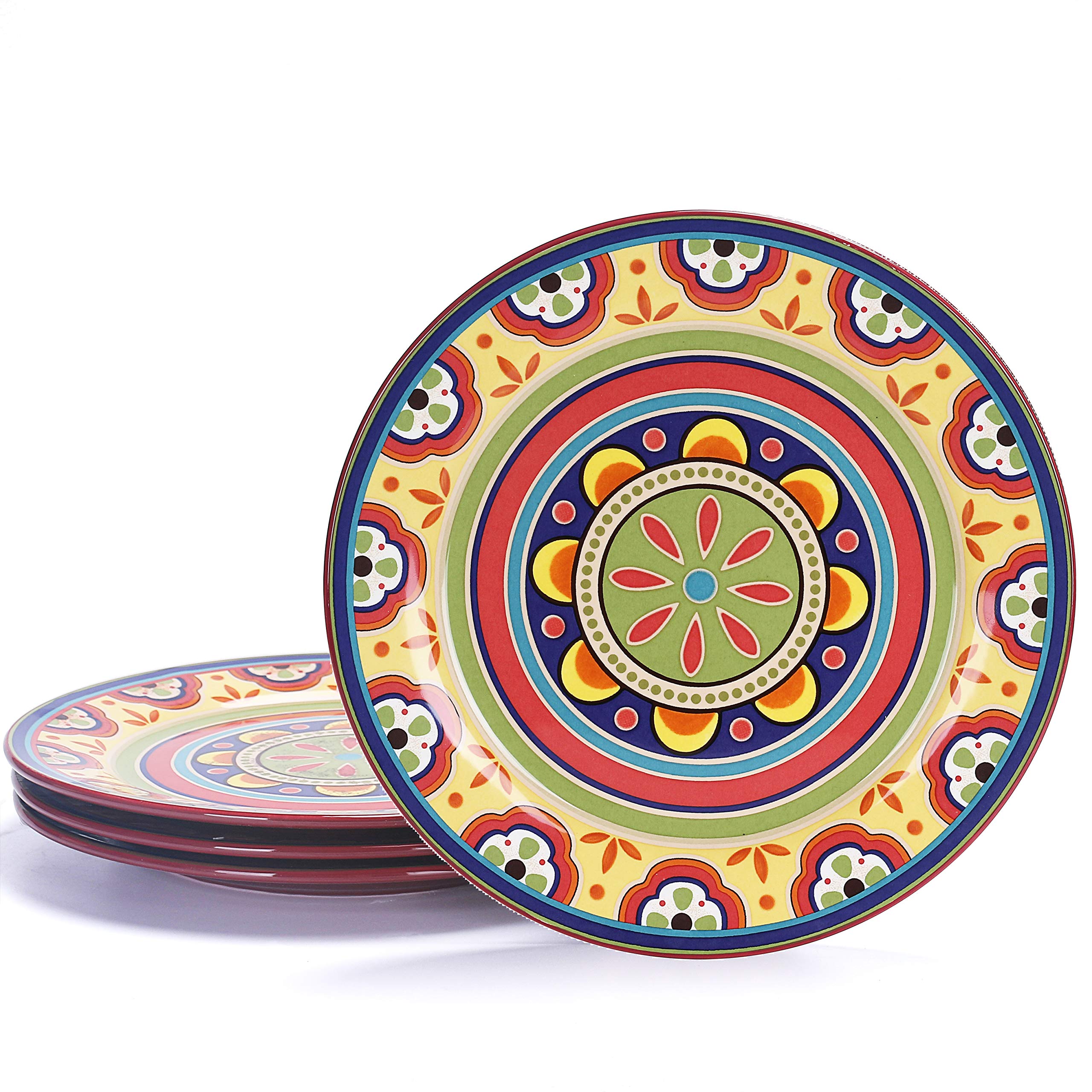 Bico Tunisian Ceramic Dinner Plates Set of 4 - 11 Inch Microwave & Dishwasher Safe Plates for Pasta, Salad, Main Course - Perfect for Family Dinners, Restaurants & Entertaining Guests