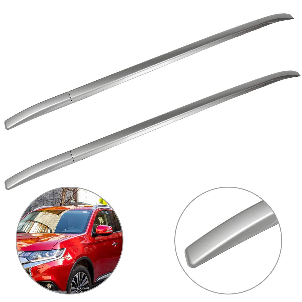 INEEDUP 165LBS Capacity Side Rails Roof Rack Compatible with Mitsubishi Outlander 2013-2017 & 2019 Models - Silver Heavy Duty Rooftop Cargo Carrier for Luggage, Canoe, Kayak, and Outdoor Gear - Perfect for Camping, Road Trips, and Adventure Travel