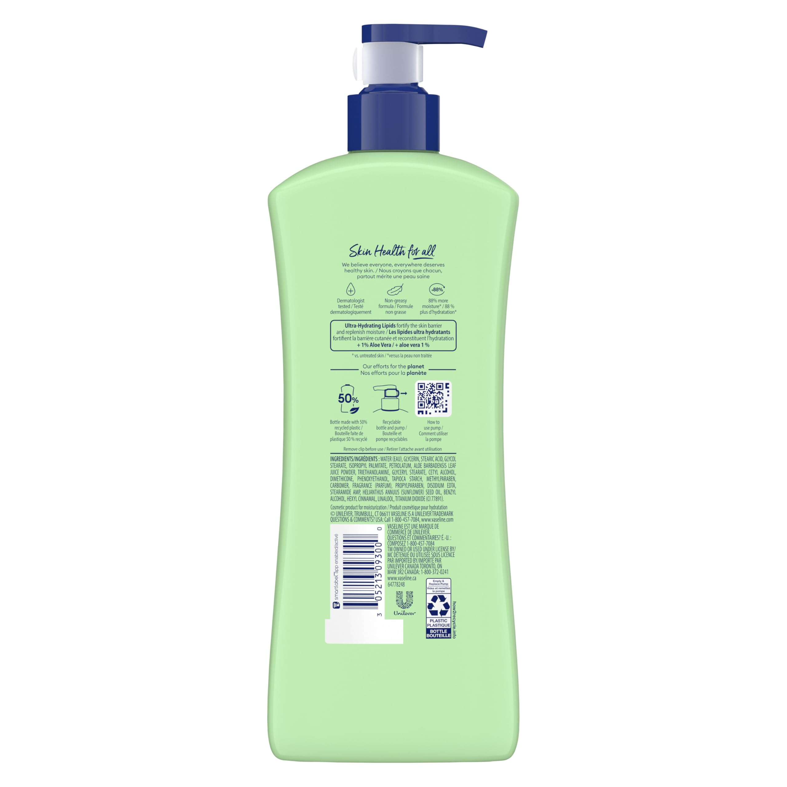 Vaseline Intensive Care Body Lotion for Dry Skin - Ultra Hydrating Moisturizer with 1% Aloe Vera & Lipids - 20.3 oz (Pack of 3) - Perfect for Daily Skincare Routine & Post-Shower Hydration