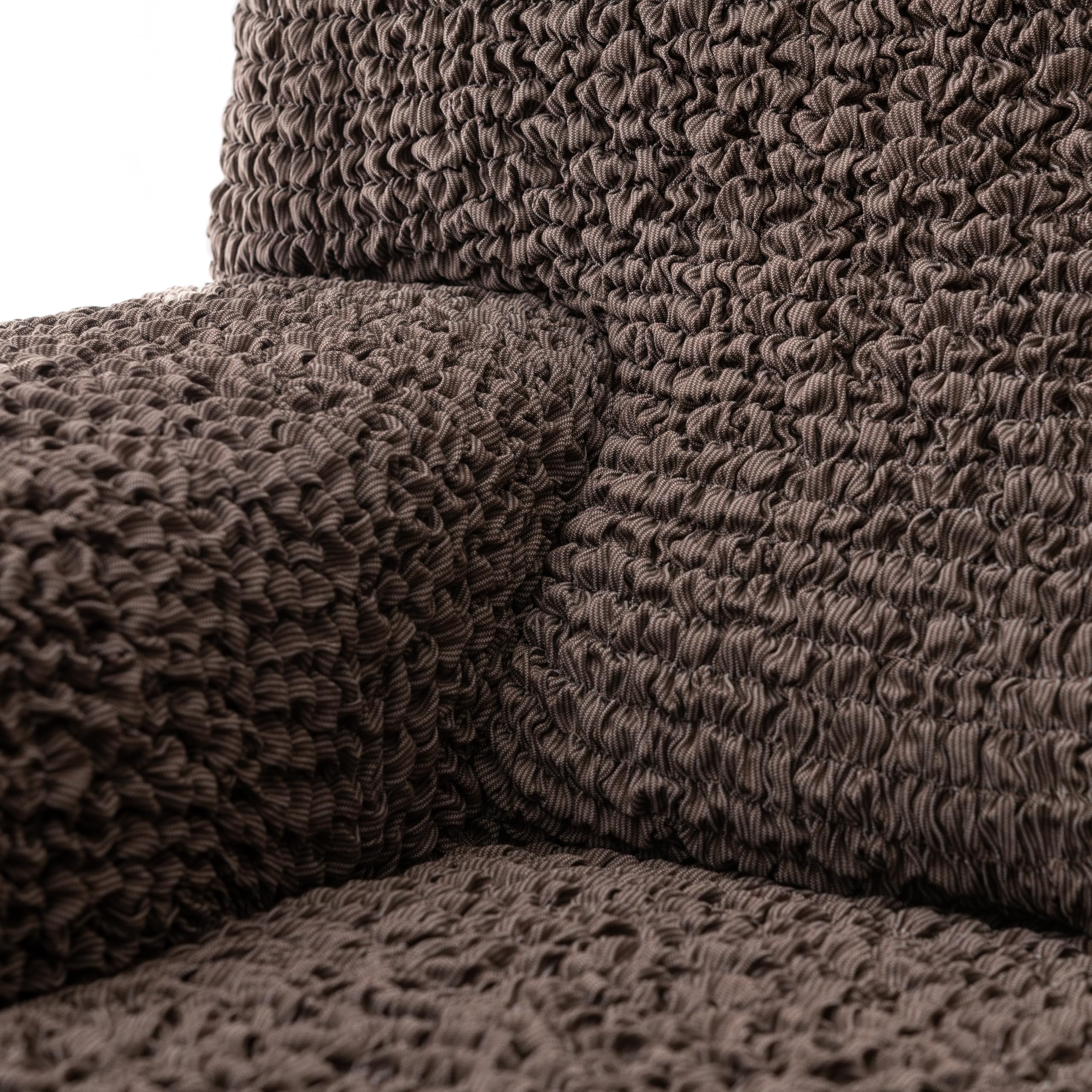 PAULATO BY GA.I.CO. Recliner Sofa Cover - Stretchable 1-Piece Furniture Protector with Soft Polyester Fabric - Form Fit Slipcover for Reclining Couches - Mille Righe Collection in Brown - Perfect for Living Room, Home Theater & Family Gatherings