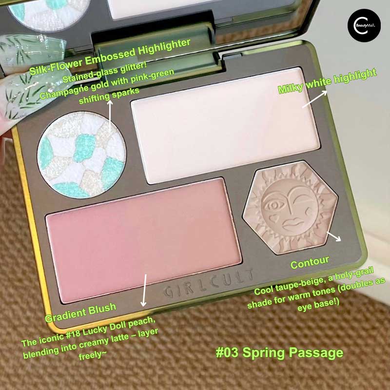 GIRLCULT Herbal Compendium Series All-in-One Face Palette - Natural Makeup for Flawless Skin | Perfect for Daily Use & Special Occasions