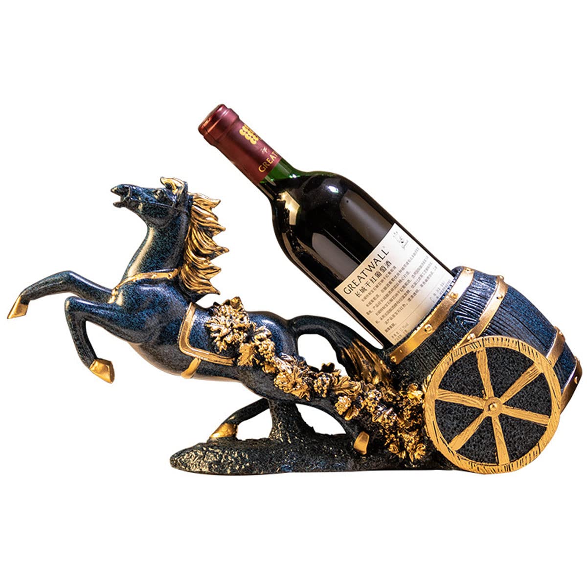 Single Bottle Tabletop Wine Rack - Creative Resin Wine Holder for Home, Restaurant & Bar Decor - Elegant Horse Design - Perfect for Kitchen Countertops, Dining Tables & Wine Cellar Organization