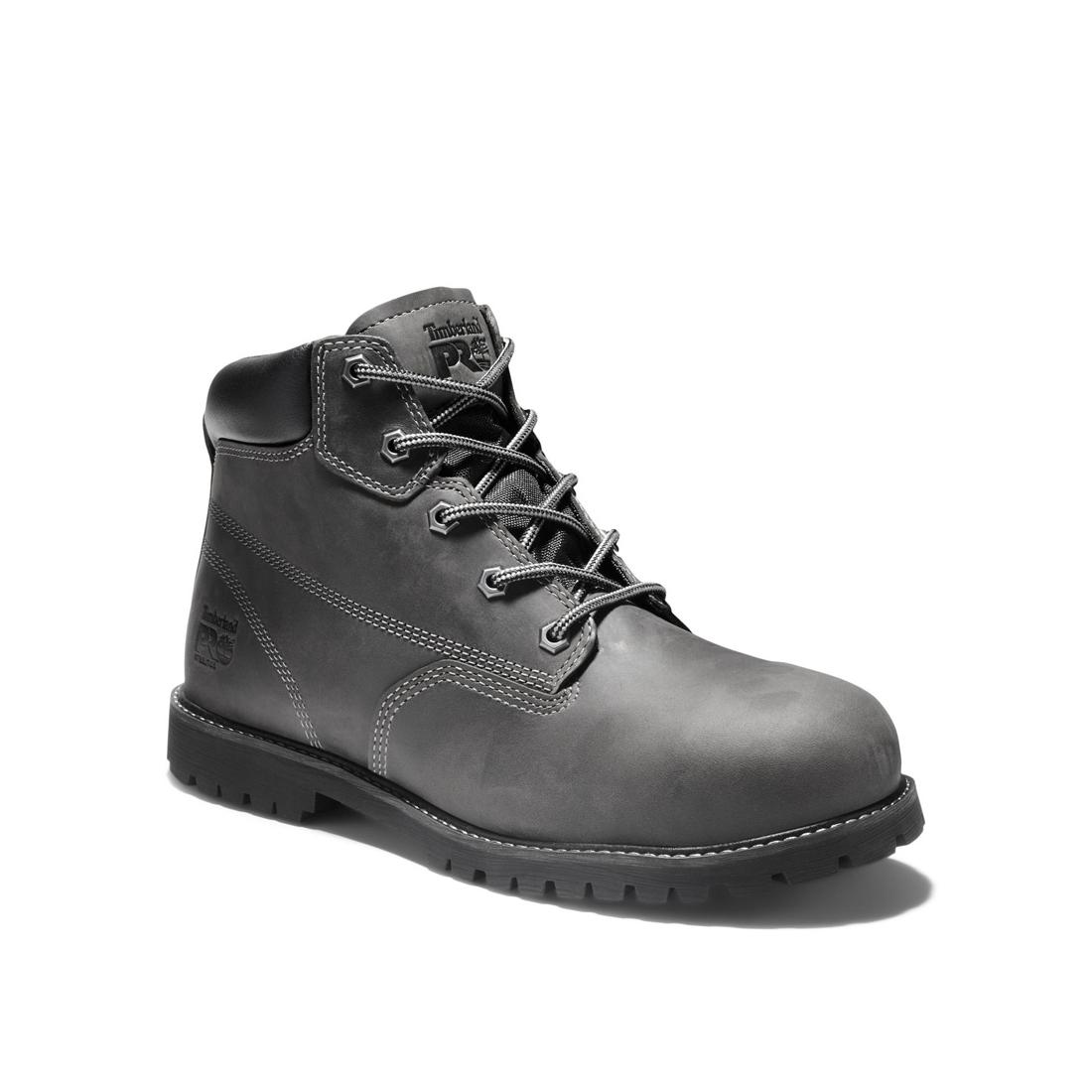 Gritstone 6 Inch Steel Toe Work Boots for Men - Black Safety Shoes for Construction, Warehouse & Industrial Work - ASTM F2413-11 Certified