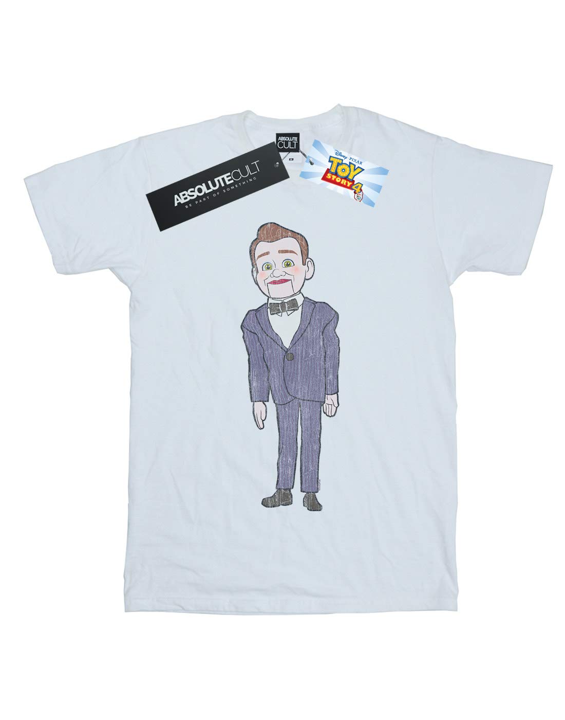 Disney Toy Story 4 Benson Dummy Pose Graphic T-Shirt for Boys - White Cotton Tee (Size 5-6 Years) - Perfect for Birthday Gifts, School Wear & Disney Theme Parties