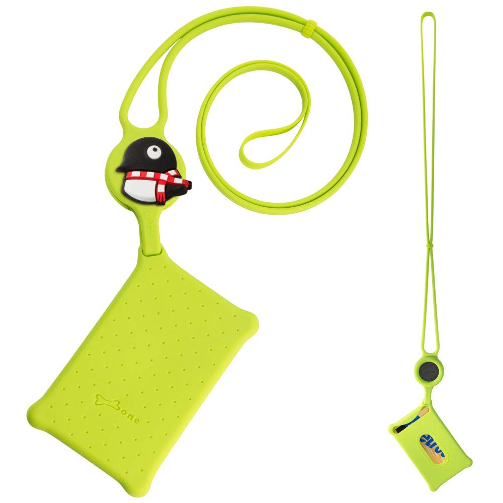 Premium Silicone Lanyard with Card Holder - Multi-Purpose Neck Strap for Business Cards, Credit Cards, ID Badges, Keys & Key Cards | Durable & Stylish Maru Penguin Design (Green) | Perfect for Office, Events, Conventions & Daily Use