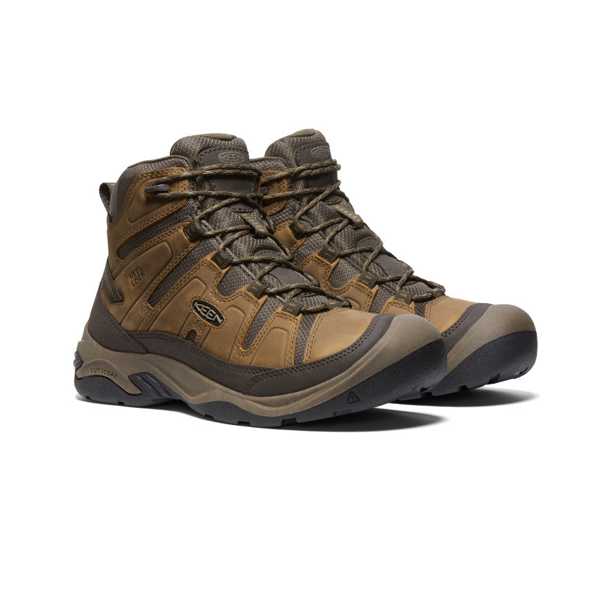 Men's Circadia Waterproof Hiking Boots - Bison/Brindle Color - Durable Outdoor Winter Snow Boots for Trekking & Camping