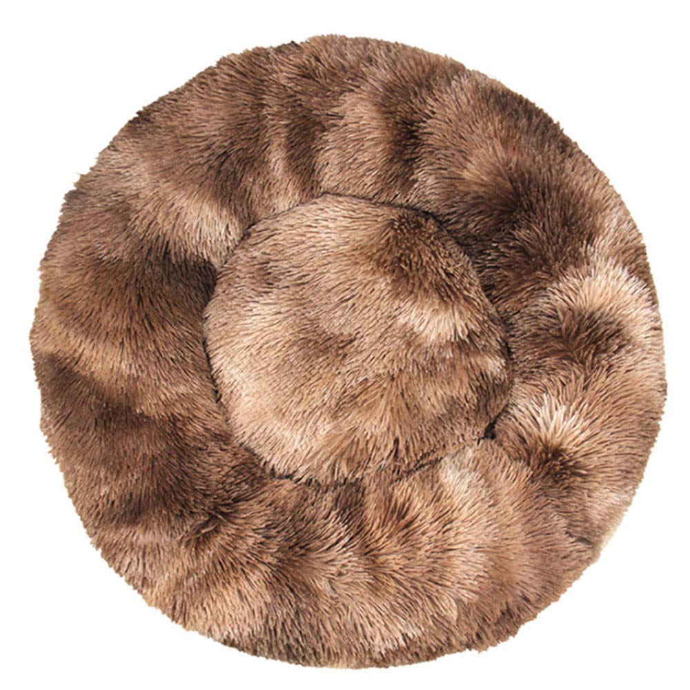 Premium Round Donut Dog Bed - Soft & Warm Pet Cushion with Anti-Slip Bottom for Puppies, Cats & Small Pets - Cozy Kennel Bed for Indoor Use in Living Room or Bedroom