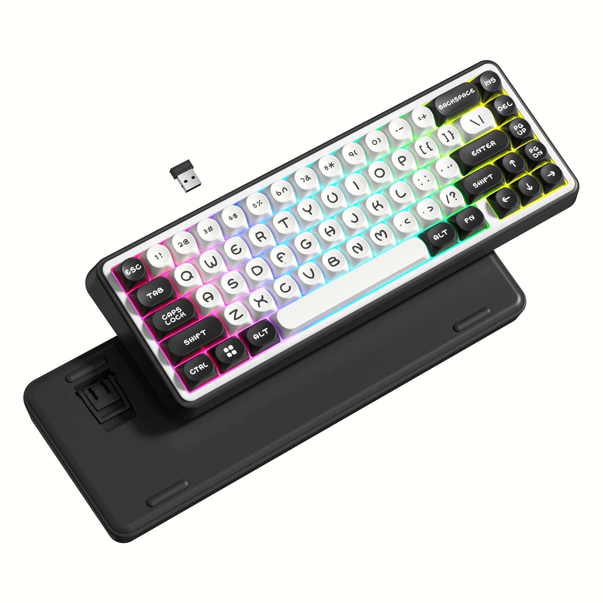 Womier WK60 Wireless Mechanical Gaming Keyboard - Hot Swappable RGB, Bluetooth/2.4GHz/USB-C for PC Gaming
