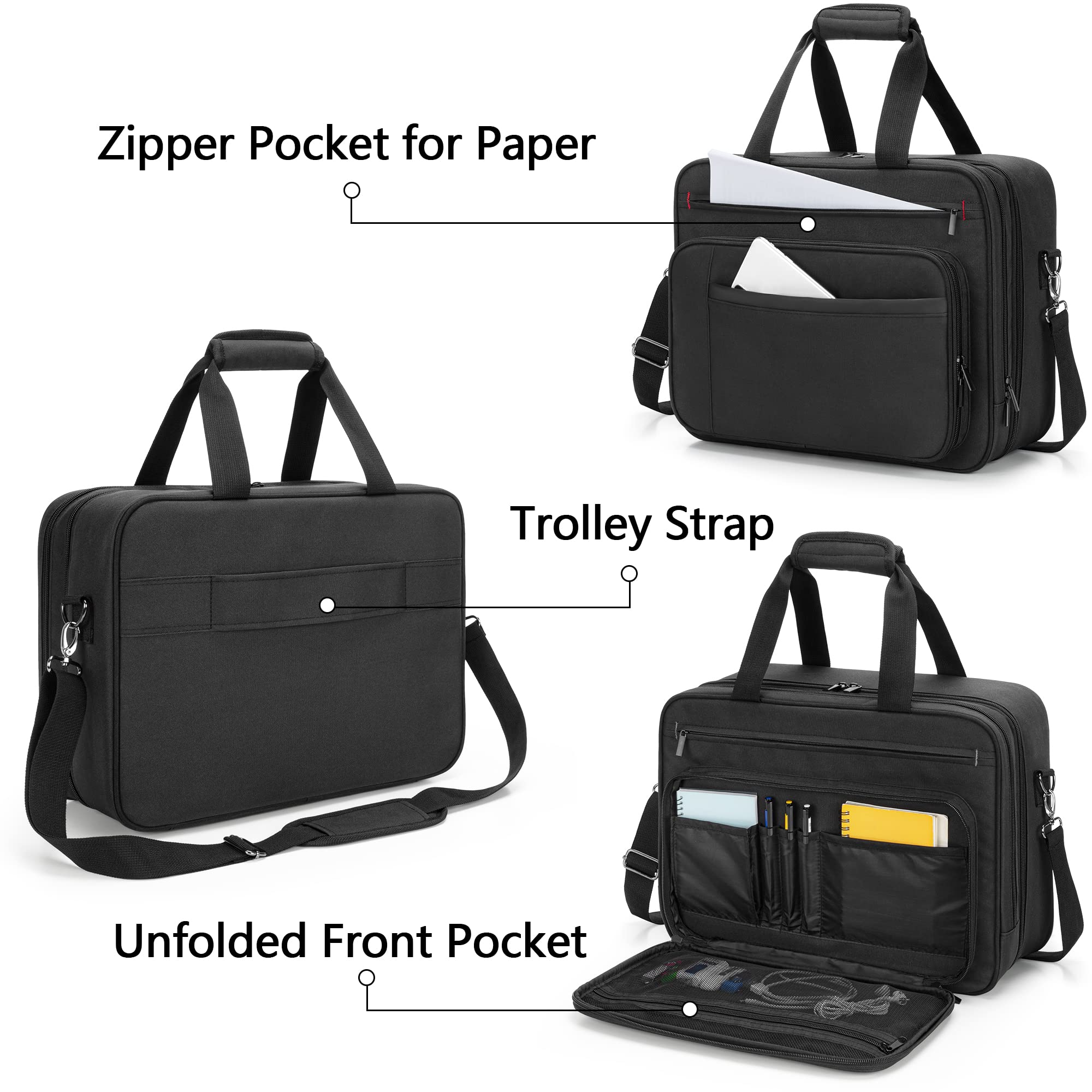 Double-Layer Portable Mobile Printer Storage Bag Compatible with HP Tango/Tango X & Officejet 250/200 - 15.6