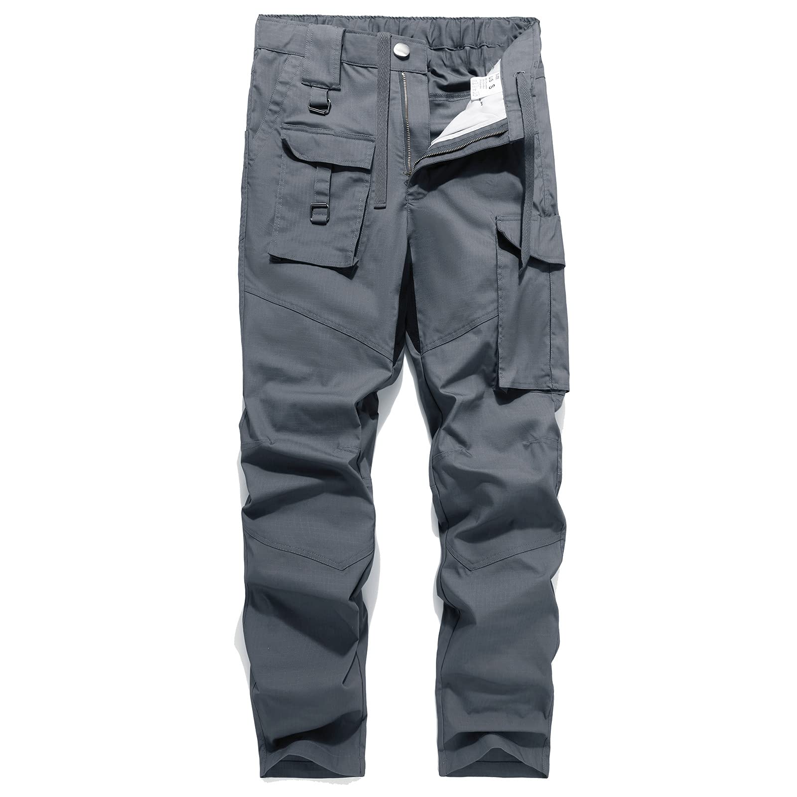 QUNPIU Men's Flex Ripstop Tactical Pants - Water Resistant Stretch Cargo Pants with Multi-Pockets | Lightweight EDC Hiking & Work Pants for Outdoor Adventures, Tactical Missions & Everyday Wear