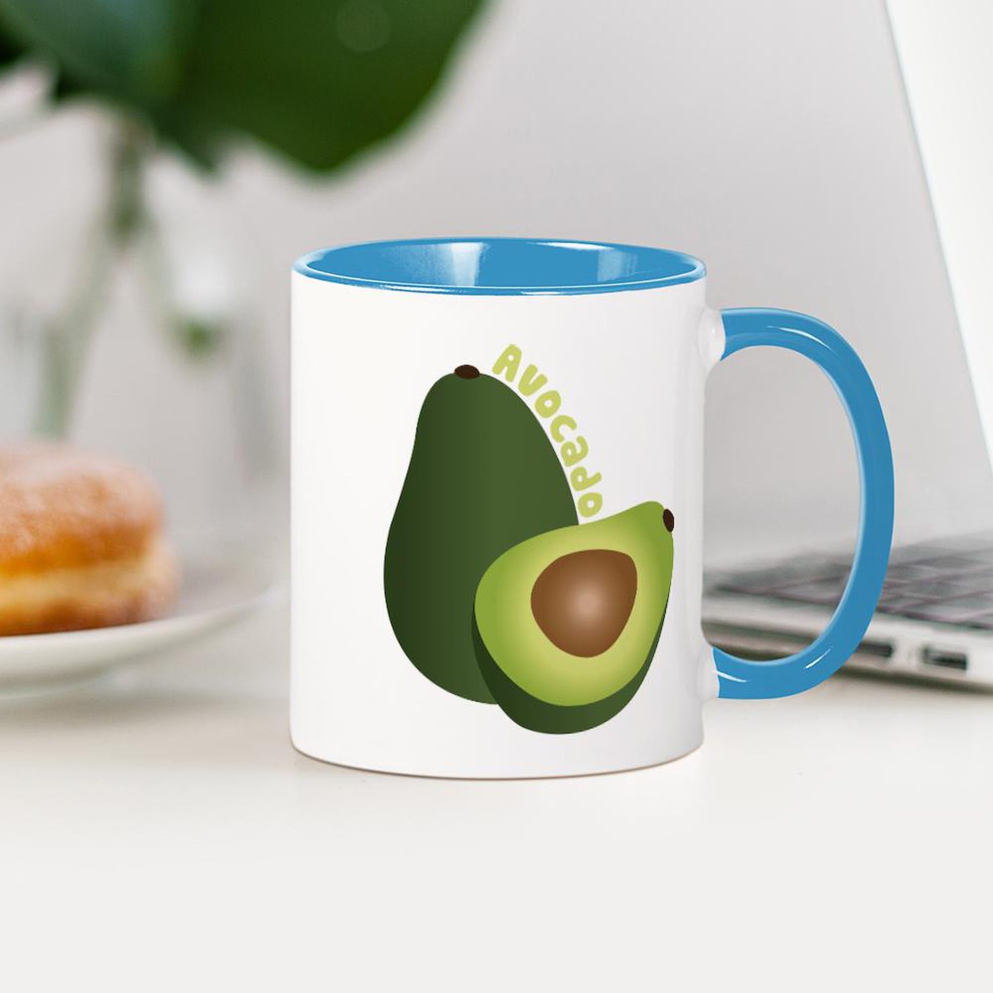 Avocado Themed 11 oz (325 ml) Ceramic Coffee Mug - Perfect for Tea, Hot Chocolate & Office Use - Funny Gift for Avocado Lovers
