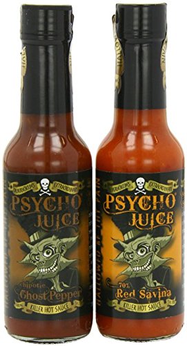 Psycho Juice Mix 13 - Extreme Hot Sauce with 70% Red Savina Habanero & Chipotle Ghost Peppers | Perfect for Wings, Tacos, and Spicy Food Challenges