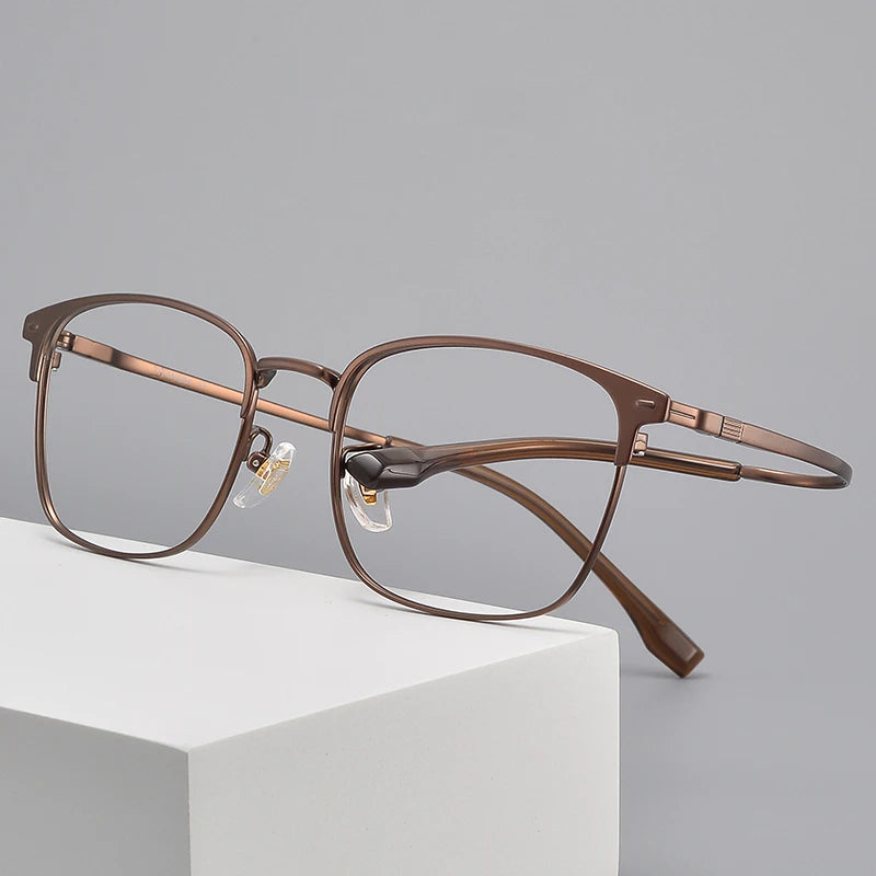 Bclear Unisex Full Rim Square Titanium Eyeglasses Frame 36114 - Lightweight Durable Glasses for Men & Women, Perfect for Reading, Work, and Everyday Wear
