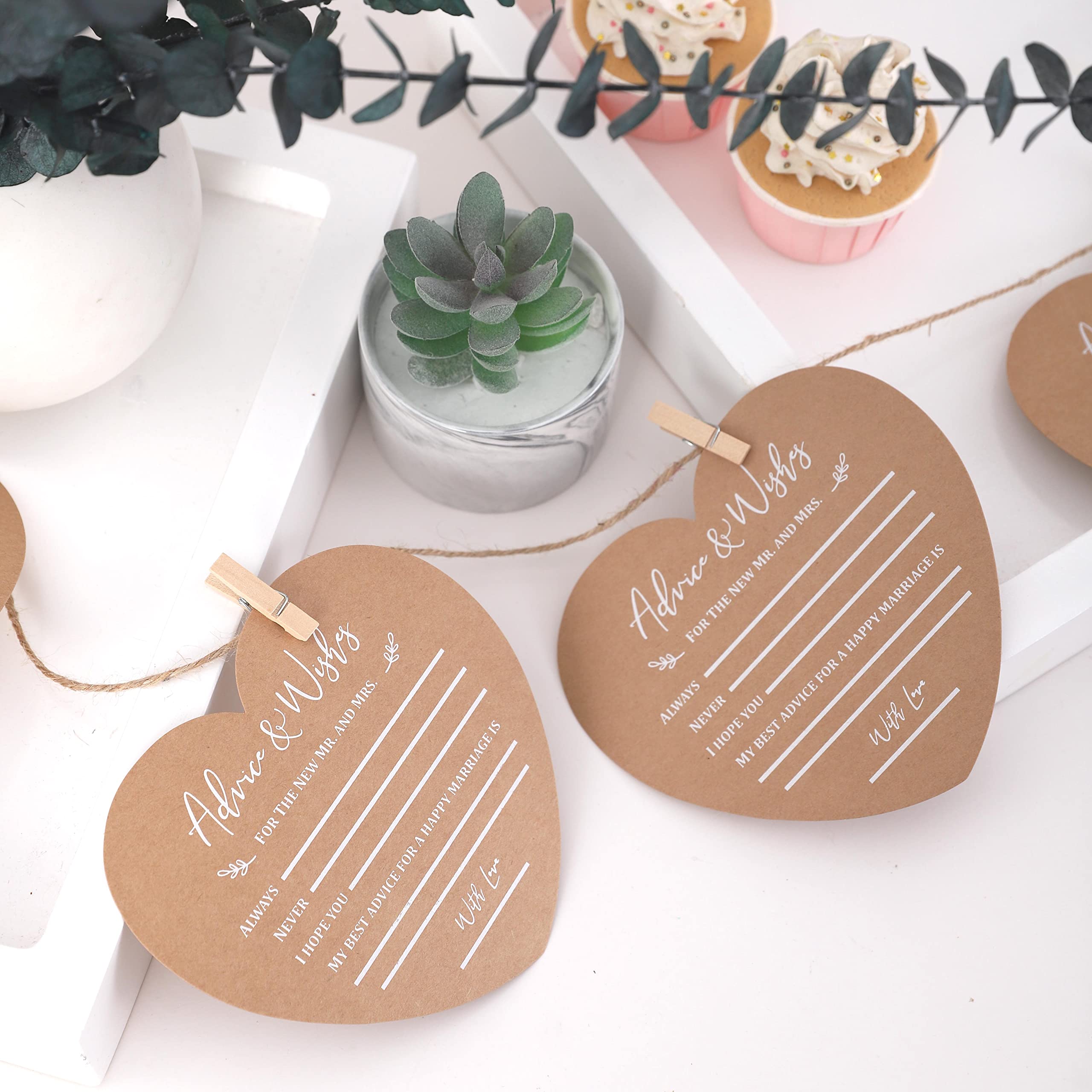 16-Piece Wedding Advice Cards Set - Elegant Wishes & Advice Cards for Bridal Shower, Bachelorette Party, and Wedding Guestbook Alternative | Perfect for DIY Wedding Decorations and Memorable Keepsakes
