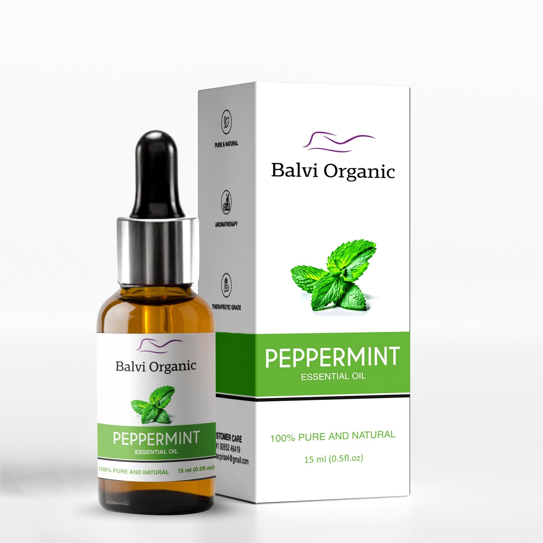 100% Pure Peppermint Essential Oil - 15ml Undiluted Natural Aromatherapy Oil for Hair Growth, Dandruff Relief, Skin Care, Facial Treatment, Cold & Congestion Relief - Perfect for Diffuser, Steam Inhalation & Massage Therapy
