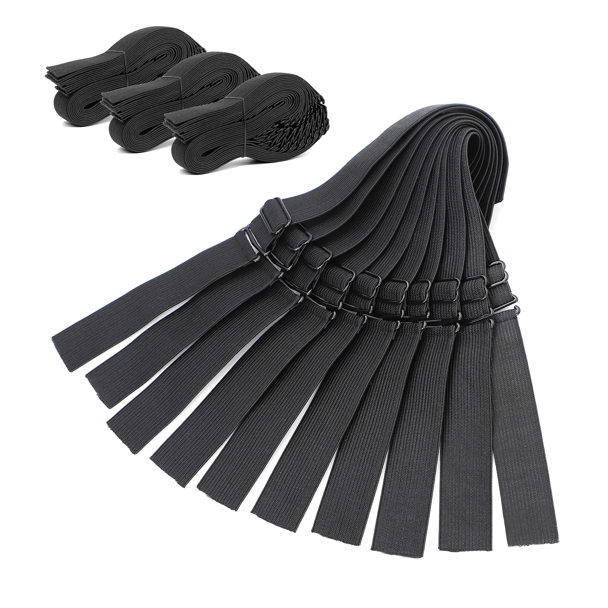 40 PCS Black Adjustable Elastic Wig Bands - 12 Inch Stretchable Wig Straps for Secure Fit & DIY Wig Making - Perfect for Cosplay, Costumes & Hair Styling