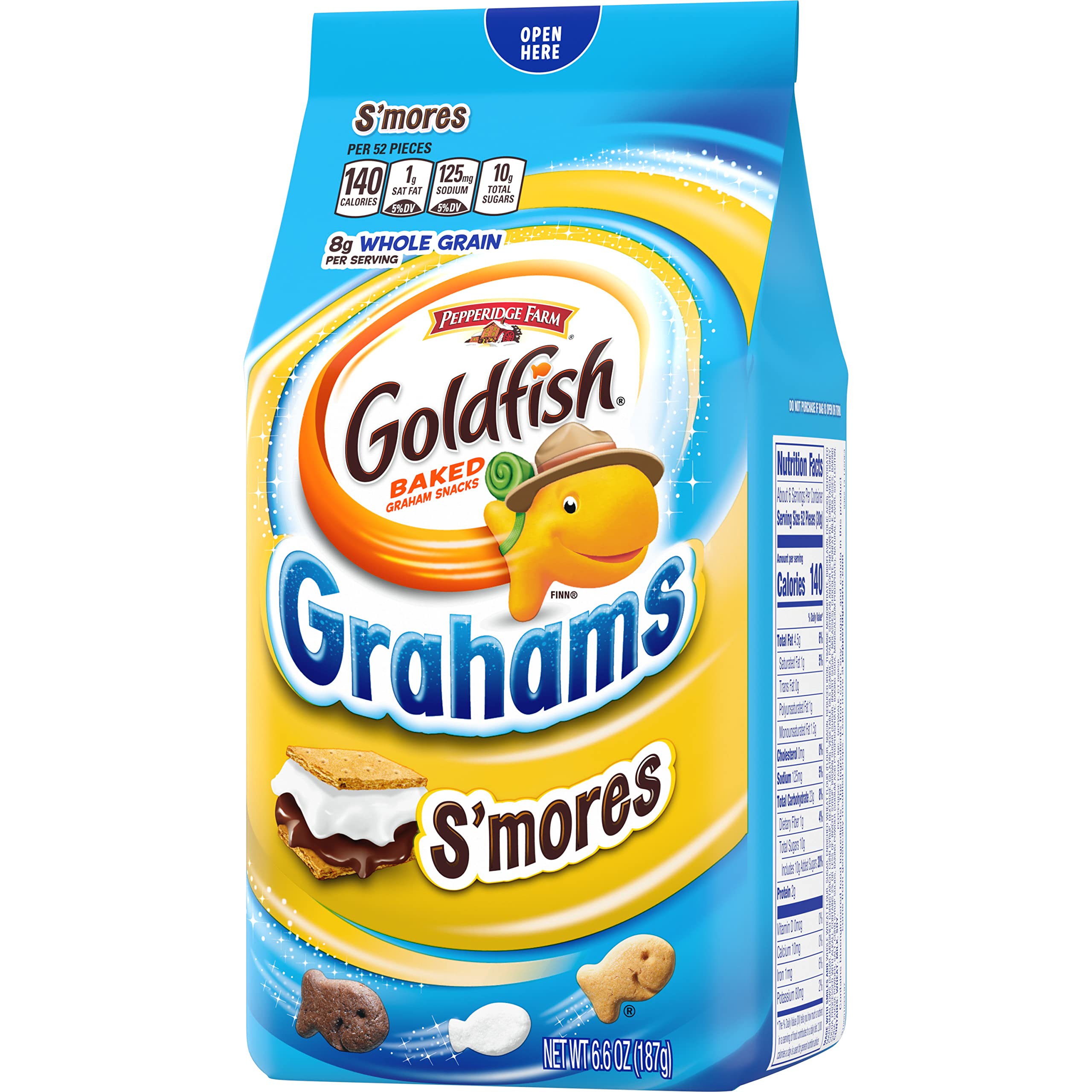 Goldfish Grahams S'mores Crackers - 6.6 oz Pack of 24 | Delicious Graham Snack Crackers for Kids Lunch, Camping & Party Treats
