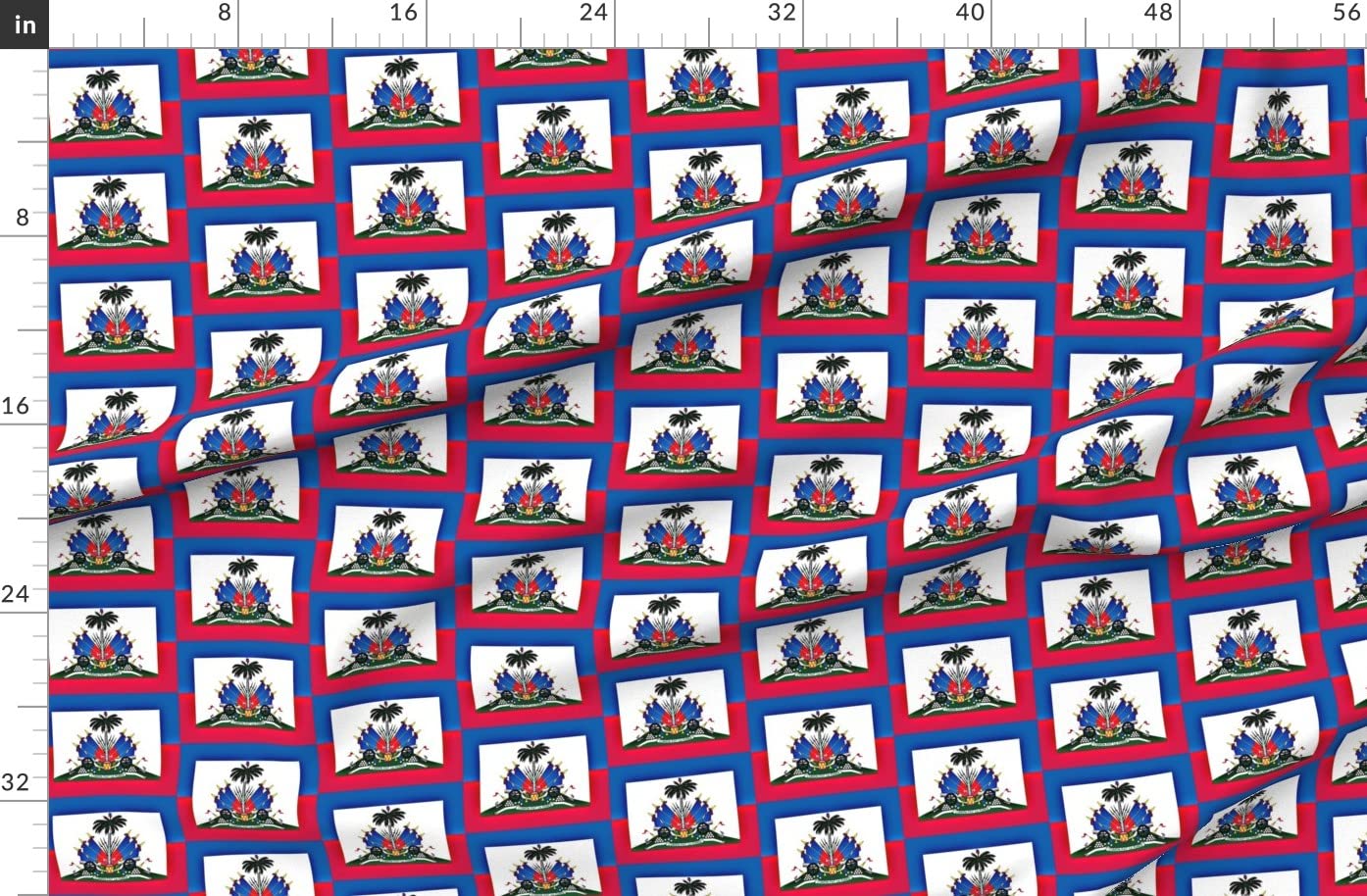 Haitian Flag Printed Fleece Fabric by The Yard - Soft & Durable Material for Sewing Blankets, Loungewear, DIY No-Sew Projects | Perfect for Home Decor, Crafting & Patriotic Gifts