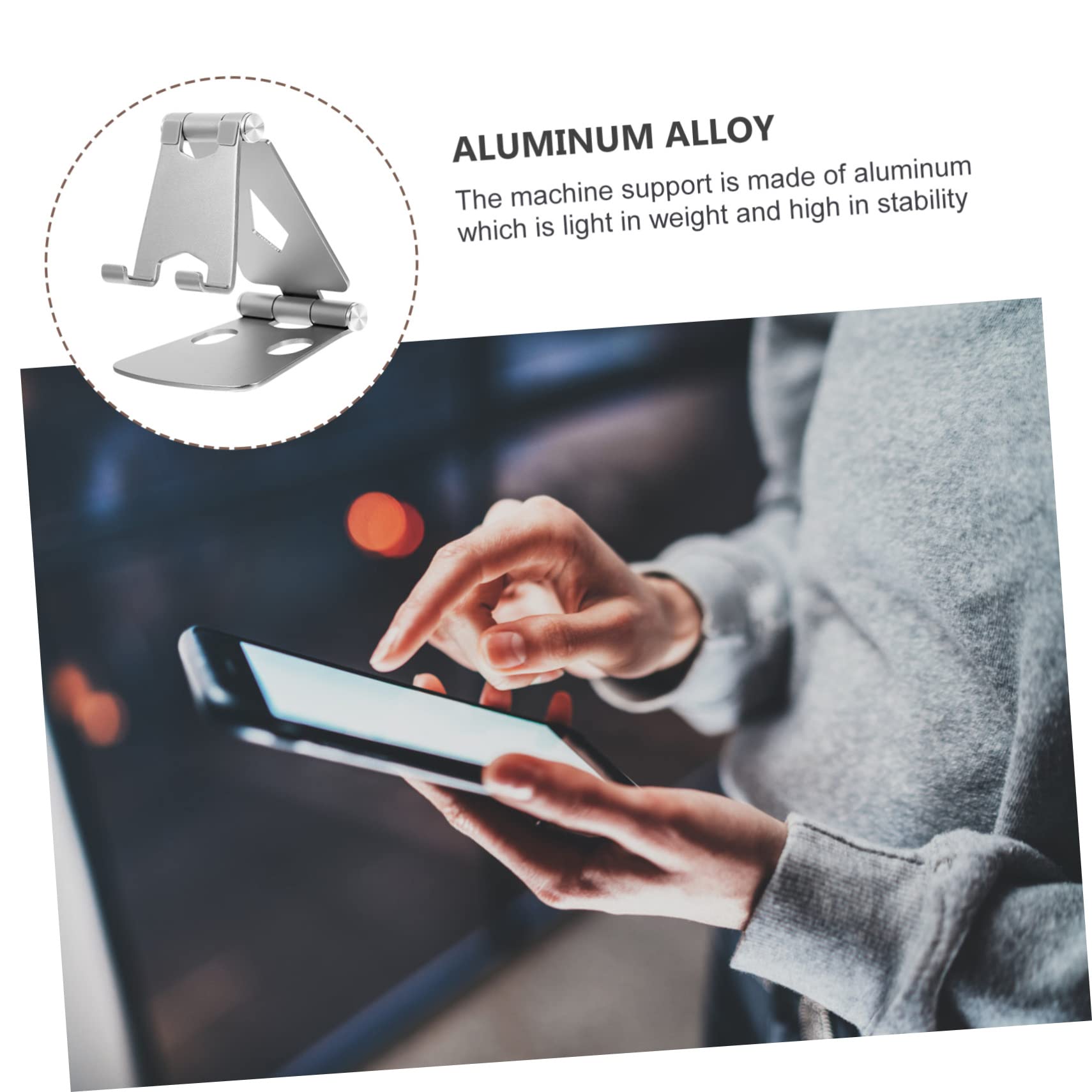 Jojofuny Adjustable Folding Stand Tablet Holder - Universal Phone & iPad Stand for Desk, Bed, Kitchen - Perfect for Watching Videos, Reading & Video Calls
