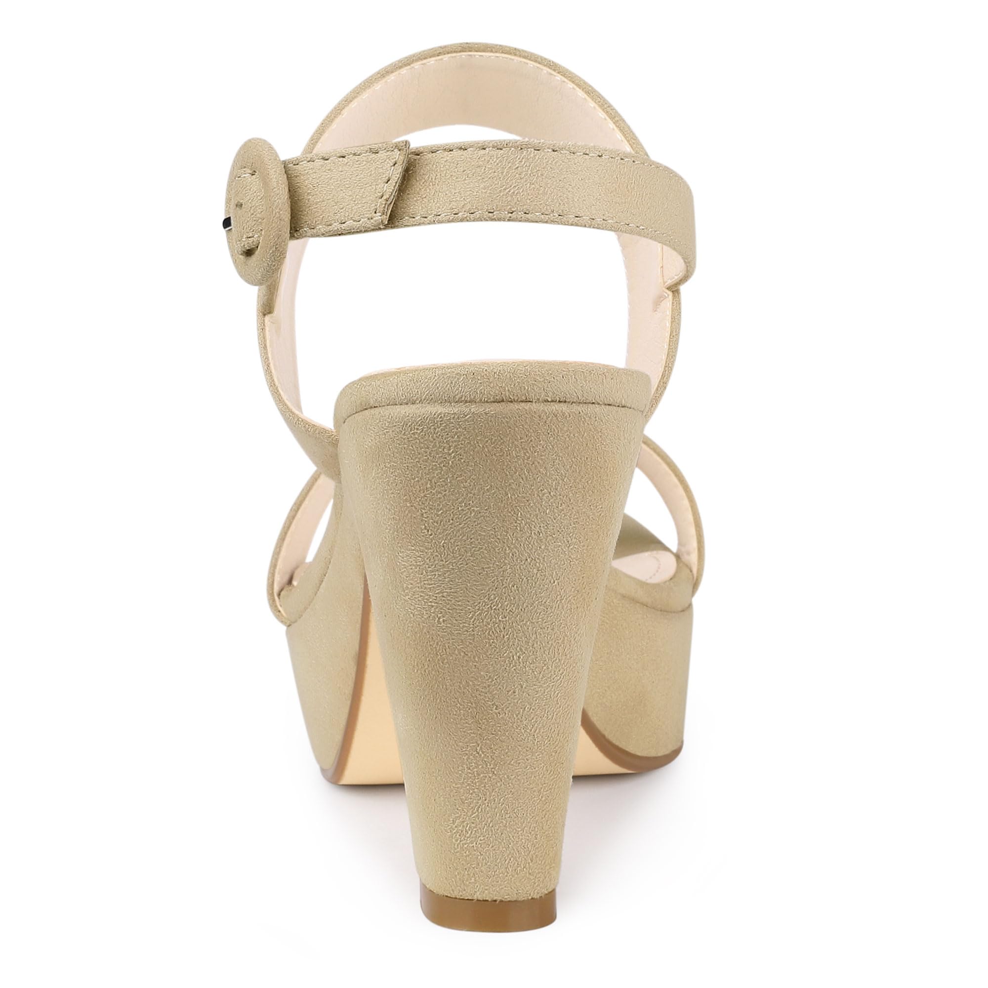 Allegra K Women's Chunky High Heel Slingback Platform Sandals - Comfortable Dressy Shoes for Parties, Weddings & Night Out