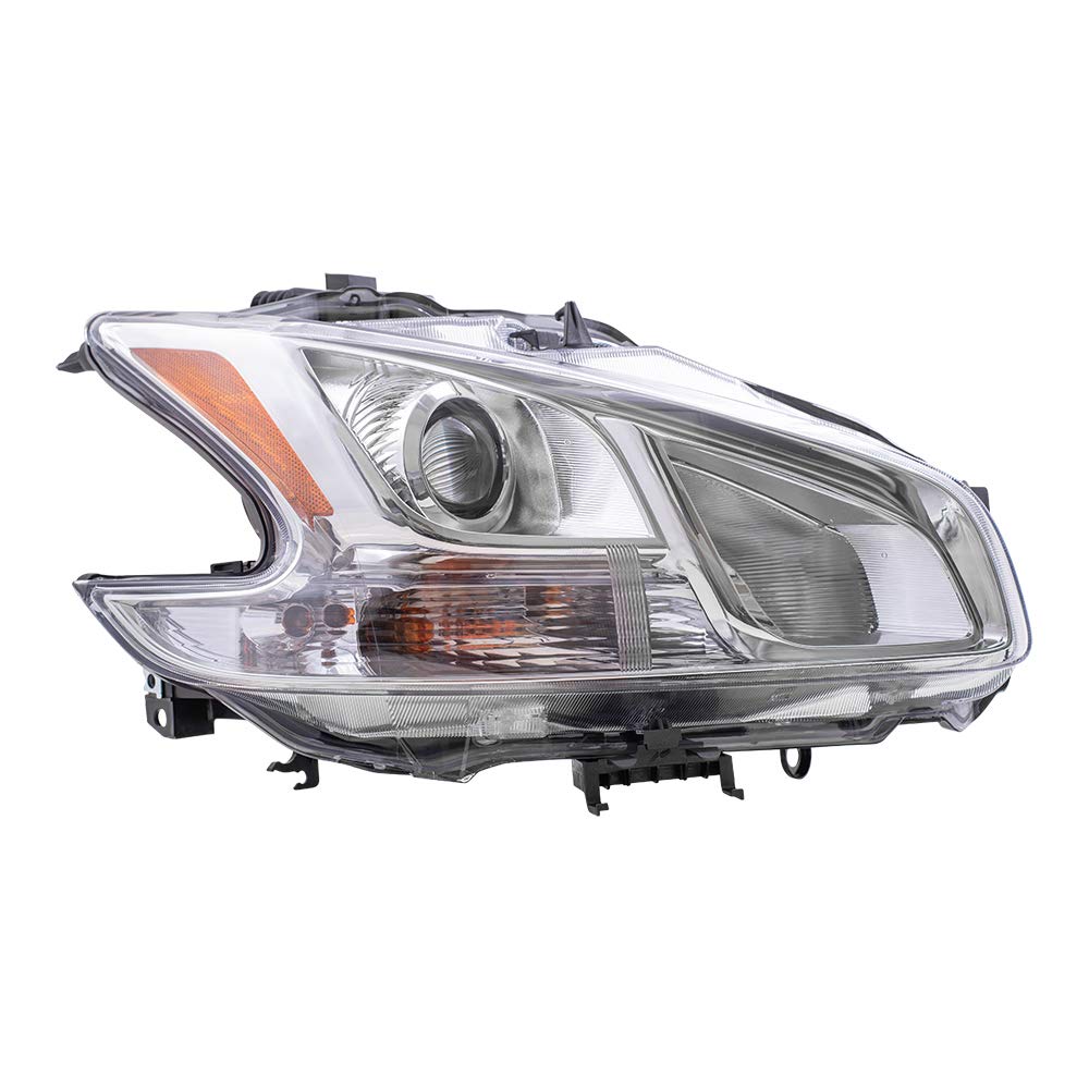Brock Replacement Halogen Headlights & Headlamps for 2009-2014 Nissan Maxima - Driver & Passenger Side (Part# 26060-9N00A, 26010-9N00A) - Perfect for Night Driving & Vehicle Restoration
