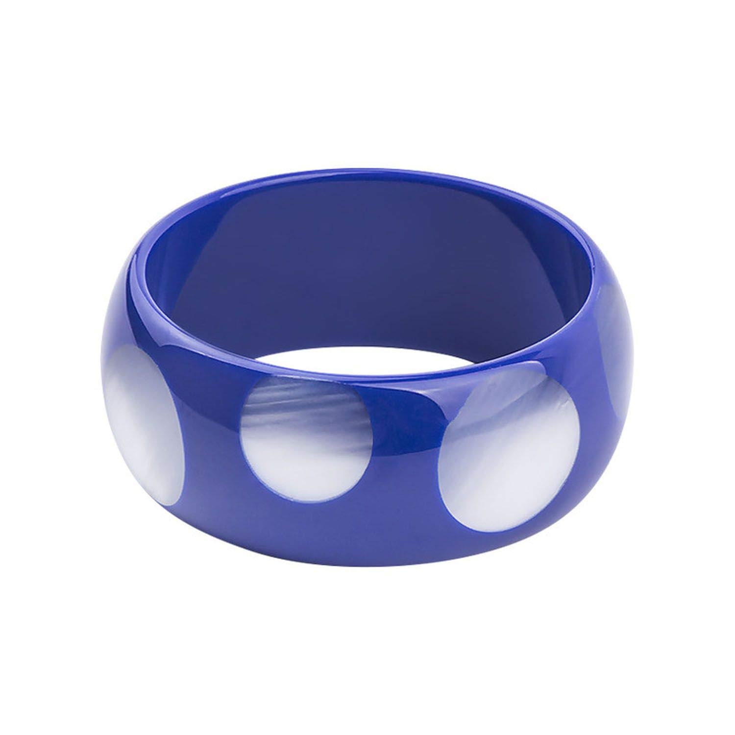 Stylish Brown Acrylic Resin Cuff Bracelet for Women - Wide Round Bangle with Spot Design, Simple Charm Jewelry for Party, Gift & Everyday Wear