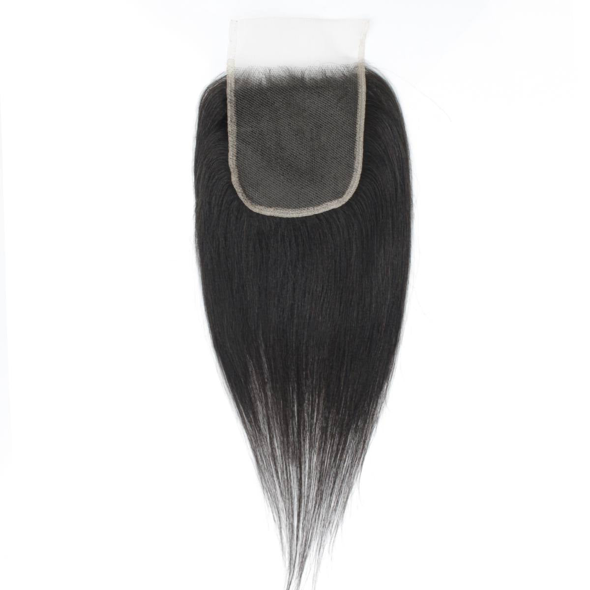 Yaki Straight 4x4 Transparent Lace Human Hair Closure - Natural Look for Black Women - Perfect for Everyday Wear, Special Occasions & Protective Styling