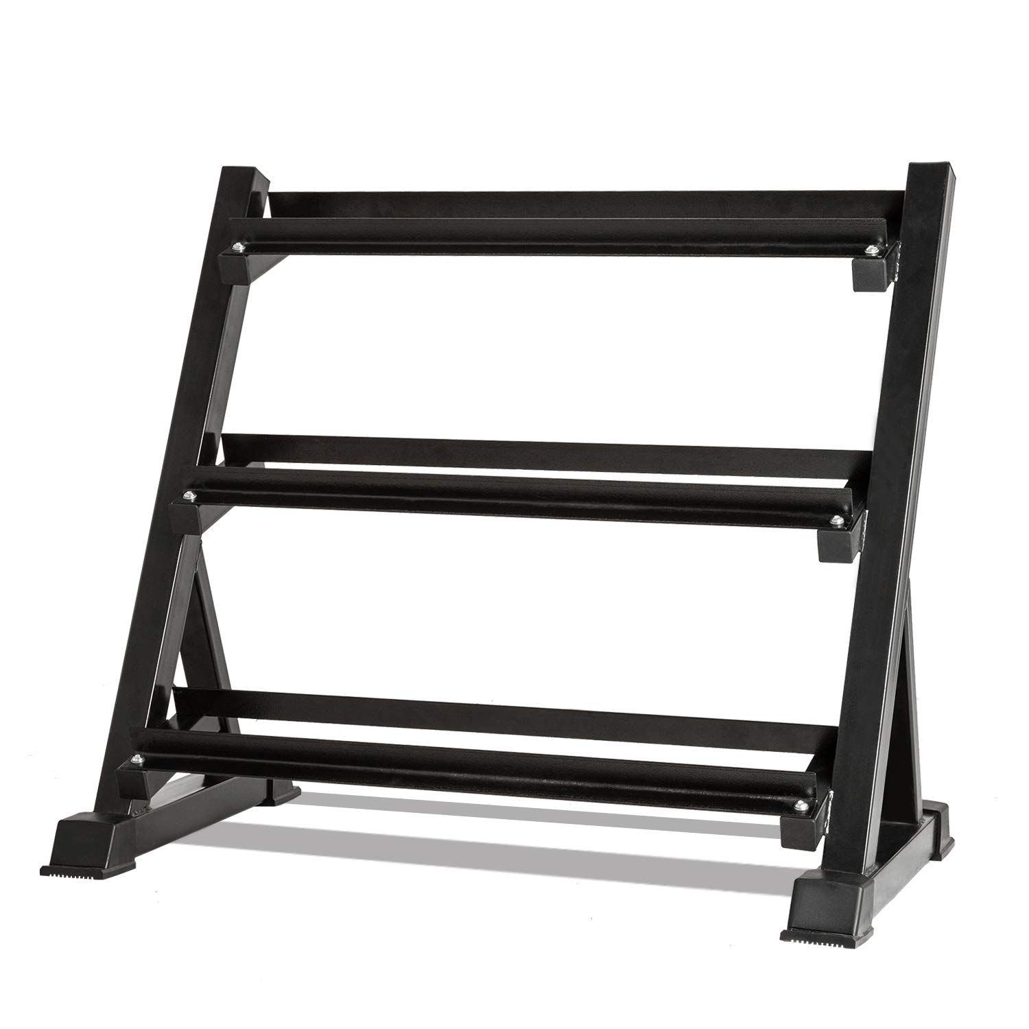 Premium Iron Black Dumbbell Rack - Heavy Duty Home Gym Storage for Weights & Fitness Equipment | Perfect for Garage, Basement & Home Workout Spaces