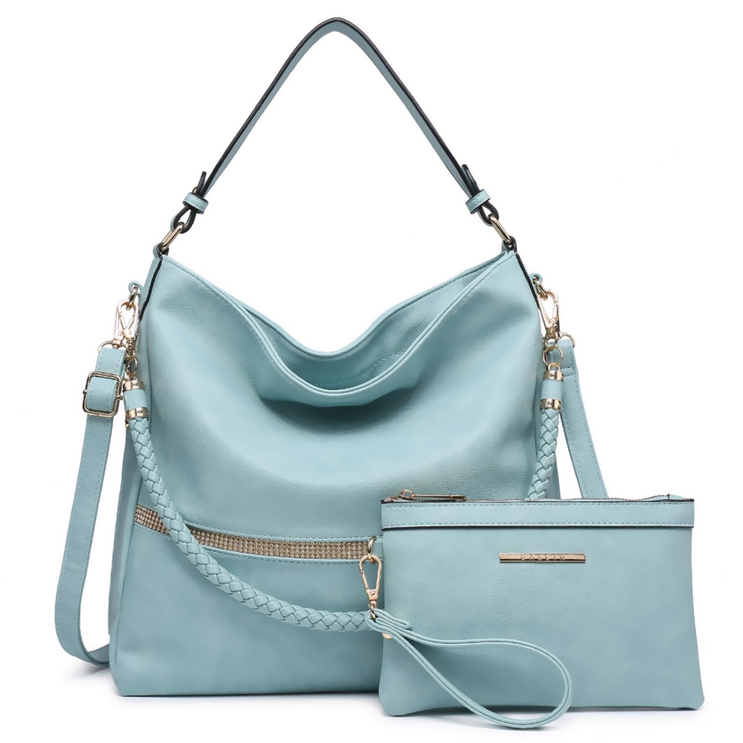 Dasein Vegan Leather Hobo Handbags for Women - Large Shoulder Bucket Purse with Long Strap, Stylish Tote Bag Set | Perfect for Work, Travel & Everyday Use