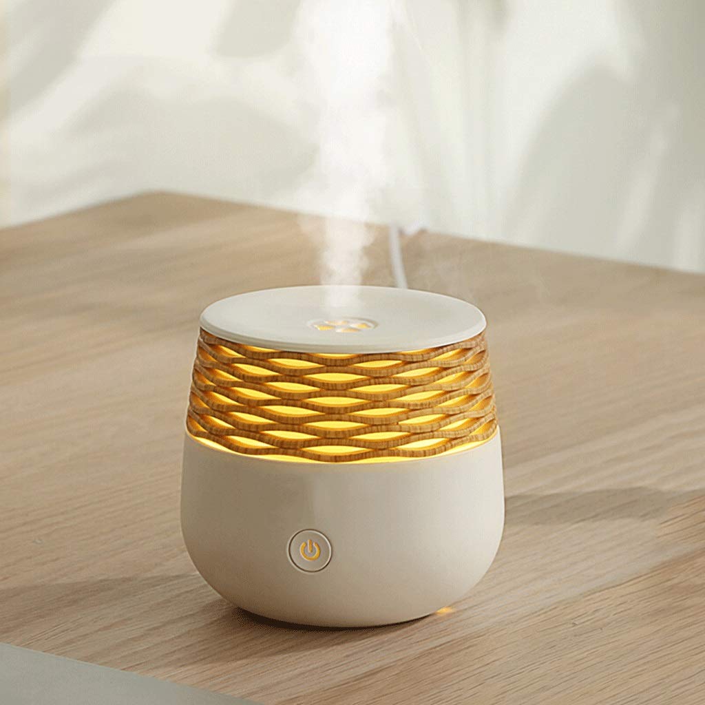 Mini USB Ultrasonic Humidifier & Aroma Diffuser for Bedroom - Essential Oil Diffuser, Quiet Desk Humidifier with Night Light - Perfect for Home, Office, Yoga & Relaxation