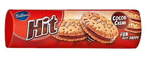 Bahlsen Hit Cacao Crème Sandwich Biscuits, 12 Pack (220g Each) - Perfect for Snacking, Gifts & Coffee Time