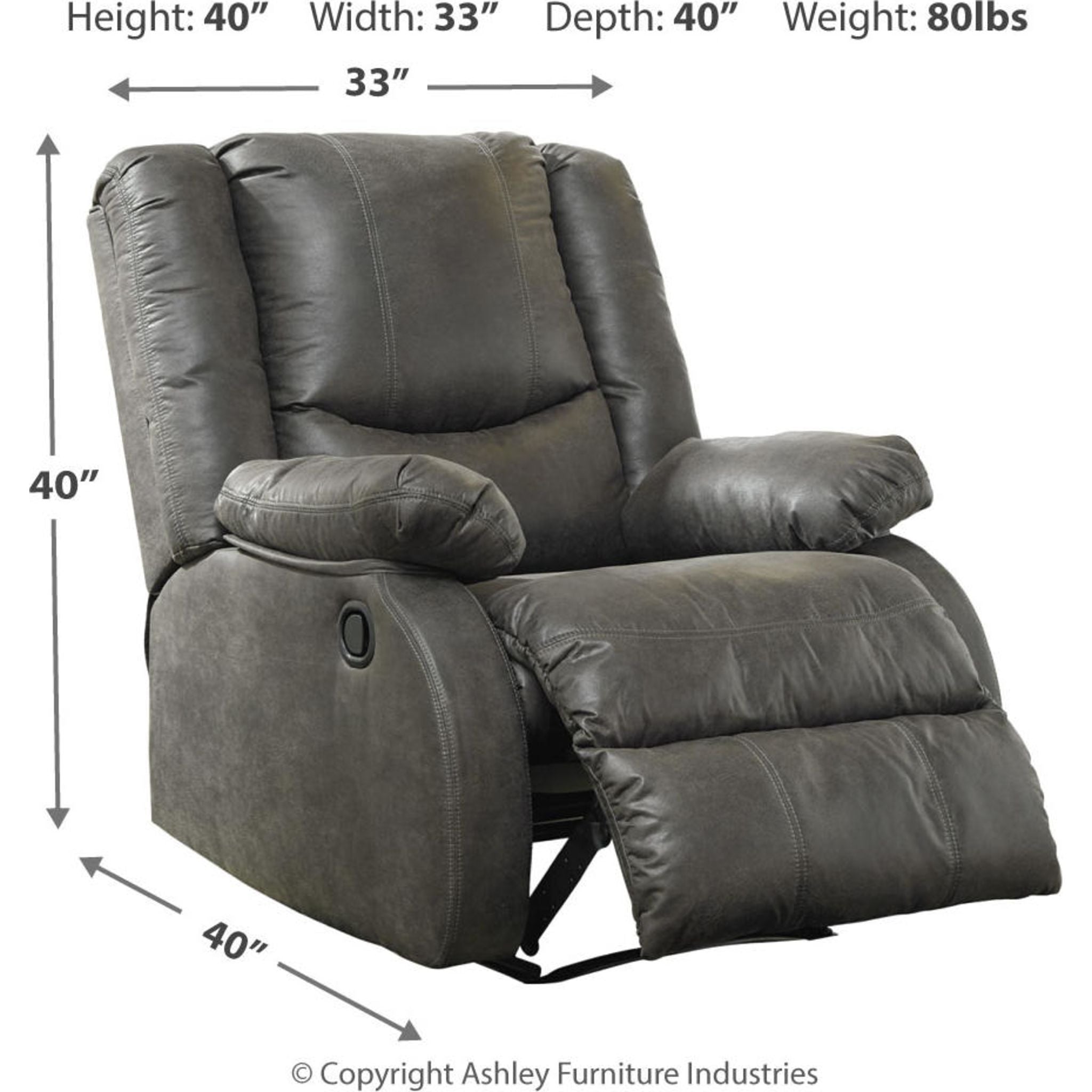 Premium Bladewood Recliner Chair - Ergonomic Leather Lounge Chair with Adjustable Backrest & Footrest - Perfect for Living Room, Home Theater & Office Relaxation
