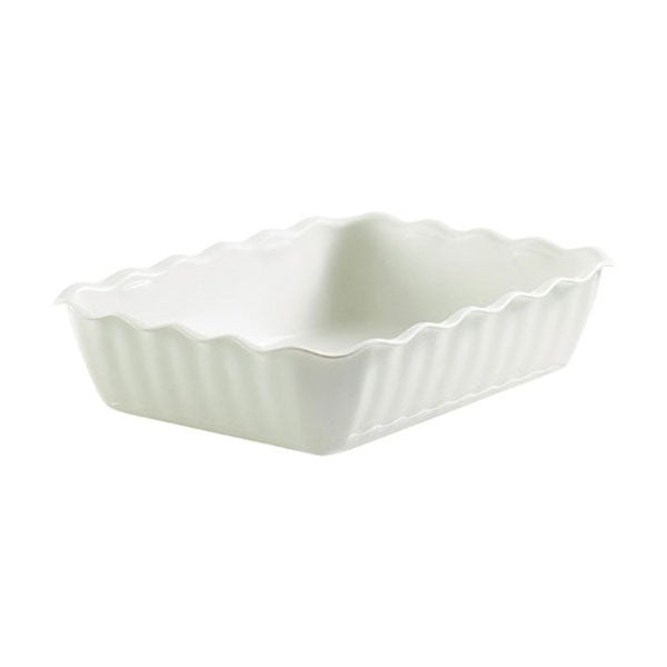 Cambro DC10148 4.9 Qt White Scalloped Pattern Deli Crock - Perfect for Food Storage, Catering, and Deli Display
