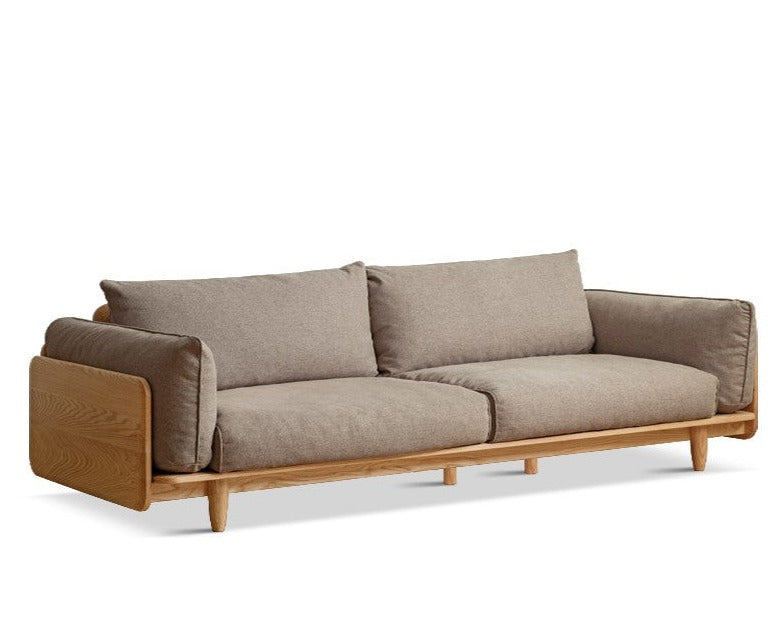 118.5x35.4x31.8 inch / 301x90x81cm / Natural wood color / large four-seater (fabric two colors optional)