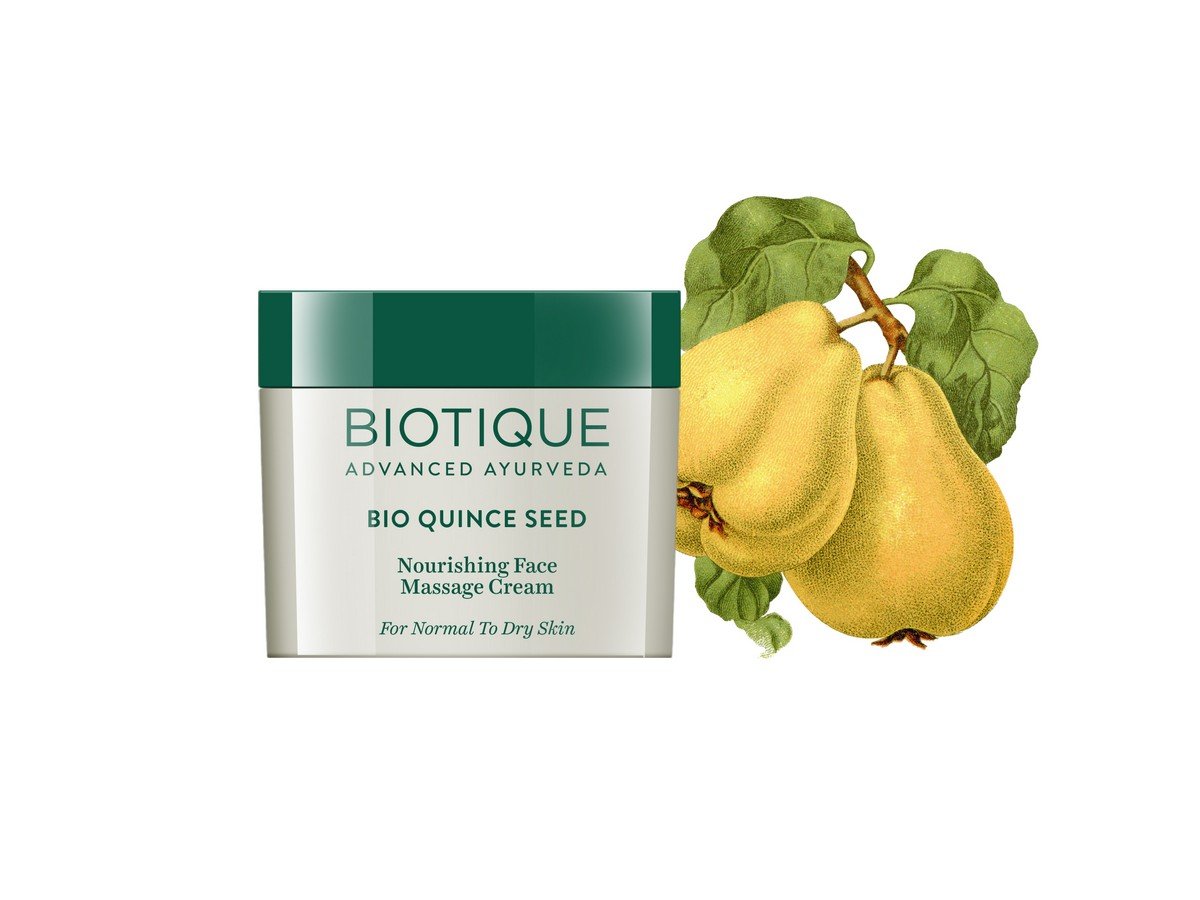 Biotique Bio Quince Seed Nourishing Face Massage Cream for Normal to Dry Skin 50g & Dandelion Visibly Ageless Serum 40ml - Hydrating Skincare Set for Daily Moisturizing and Anti-Aging Routine