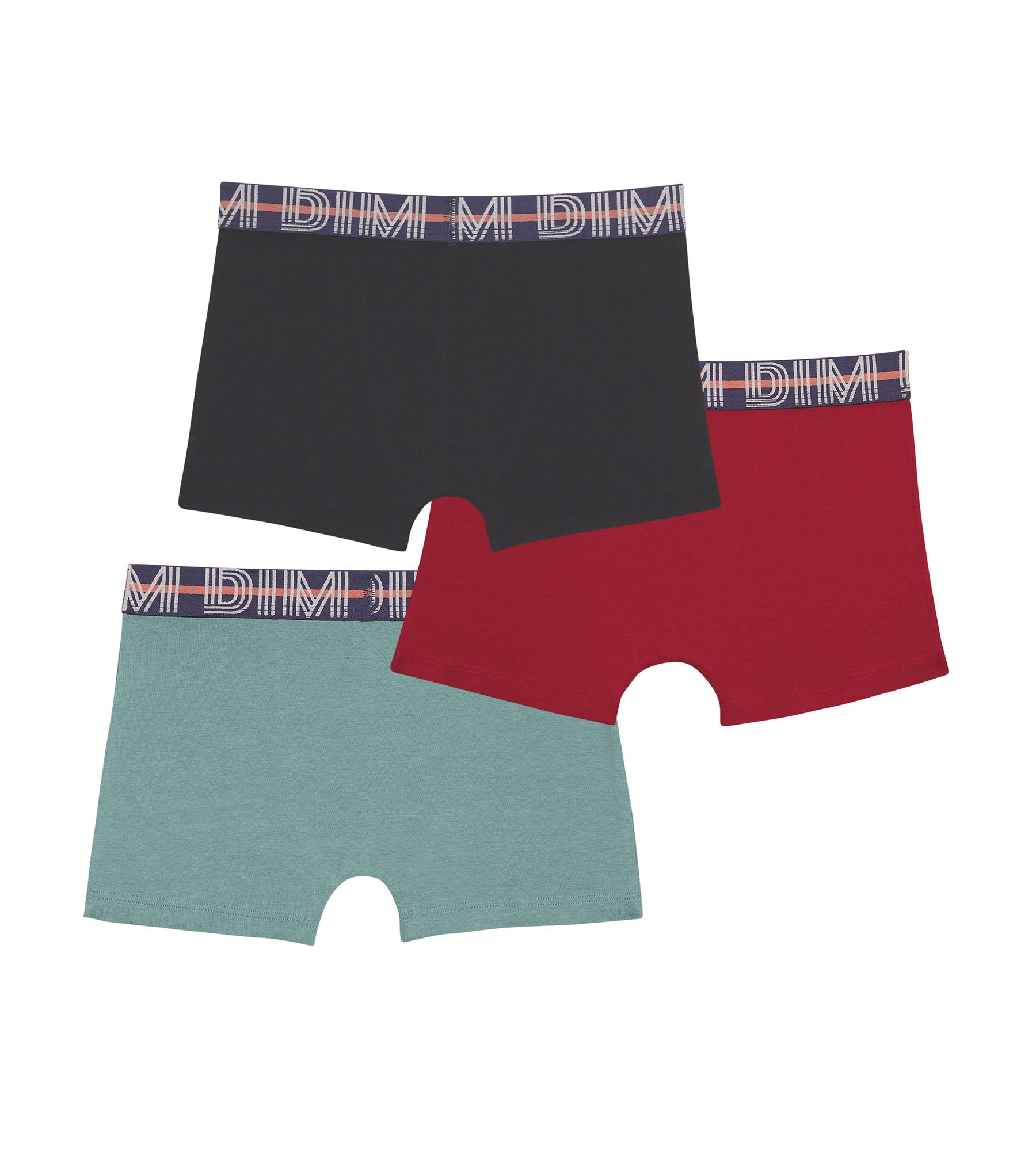 3 Pack Boys' Cotton Stretch Boxer Briefs - Red, Blue, Green | EcoDim Classic Underwear for Kids | Comfortable Daily Wear, School & Sports Activities