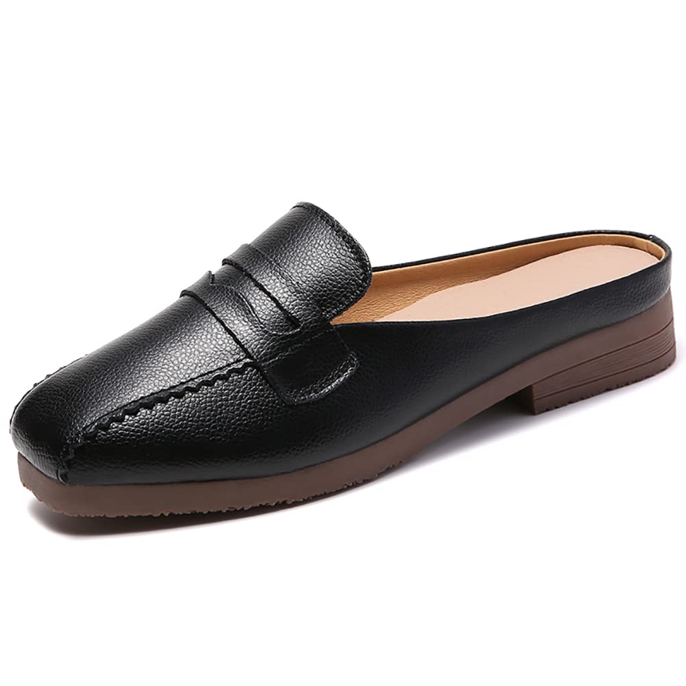 ANYWELL Women's Closed Toe Backless Mules & Clogs - Fashion Casual Slip-On Flats with Low Heel for Ladies & Girls | Perfect for Office, Shopping & Daily Wear