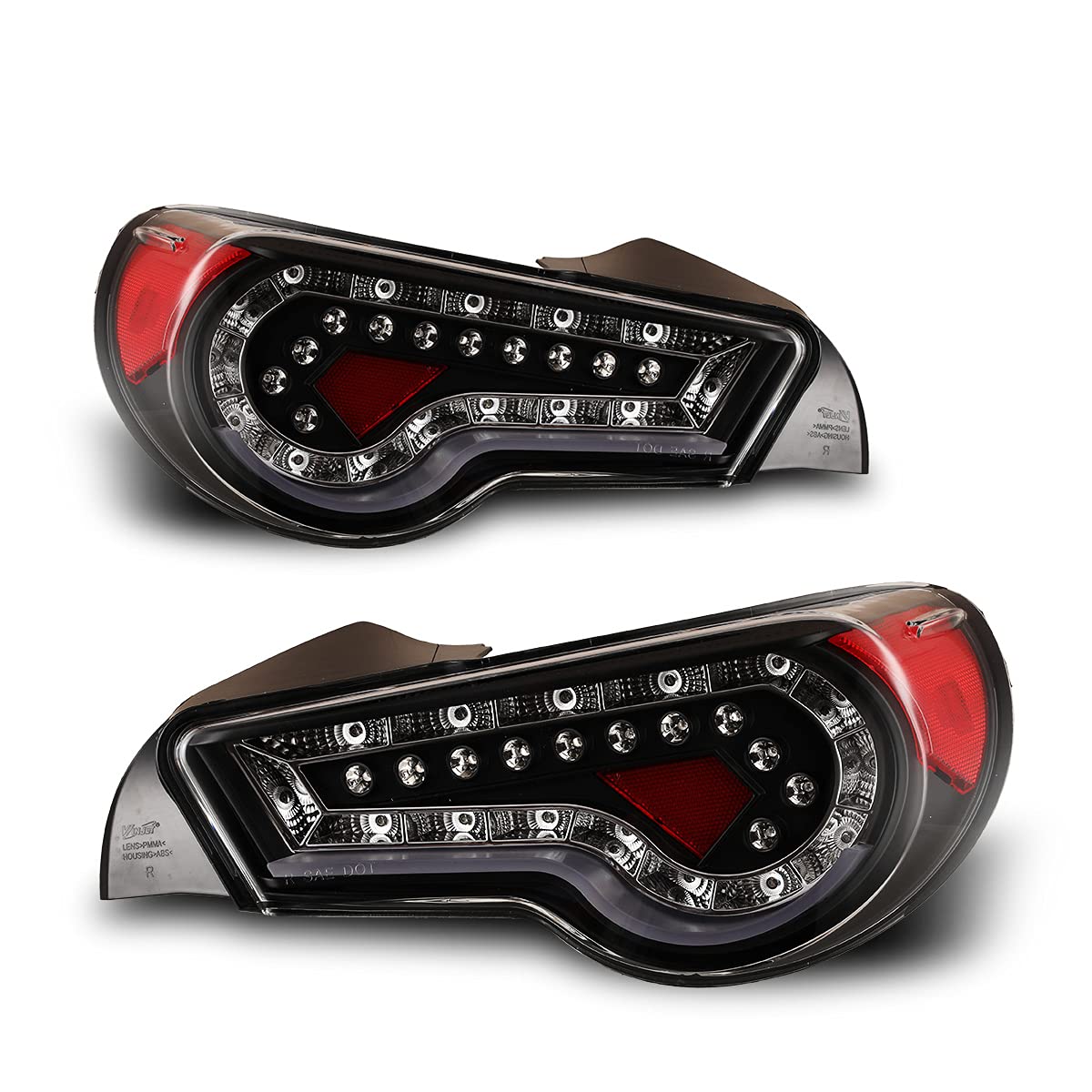 NIXON OFFROAD LED Tail Lights for Scion FR-S 2013-2016, Toyota 86 & Subaru BRZ 2013-2020 - Sequential Turn Signal, Smoked/Glossy Black & Clear Lens Options - Upgrade Your Car's Style & Safety for Night Driving & Custom Looks