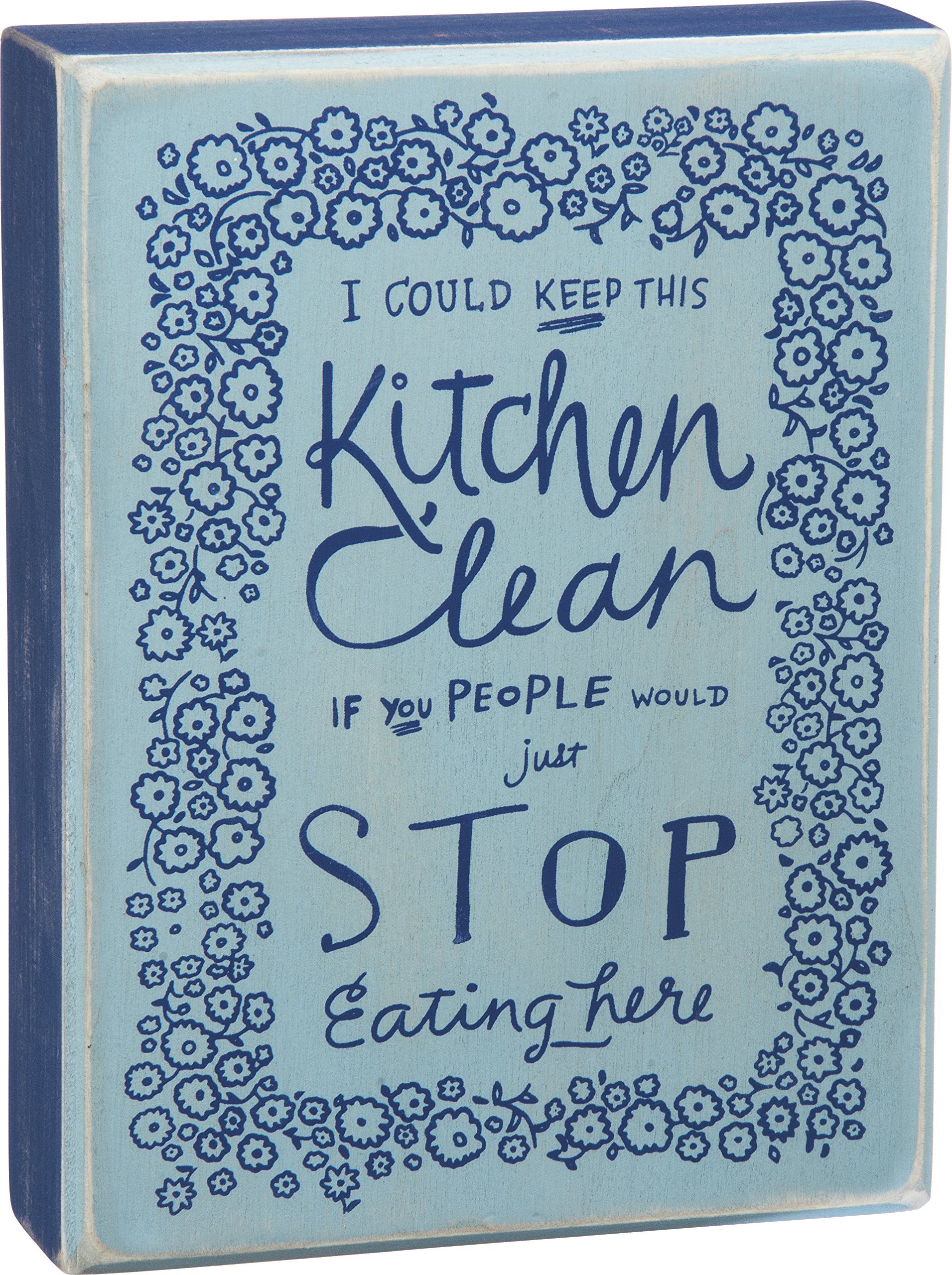 Primitives by Kathy 'I Could Keep This Kitchen Clean' Box Sign - Rustic Farmhouse Decor for Kitchens, Pantries & Home Organization