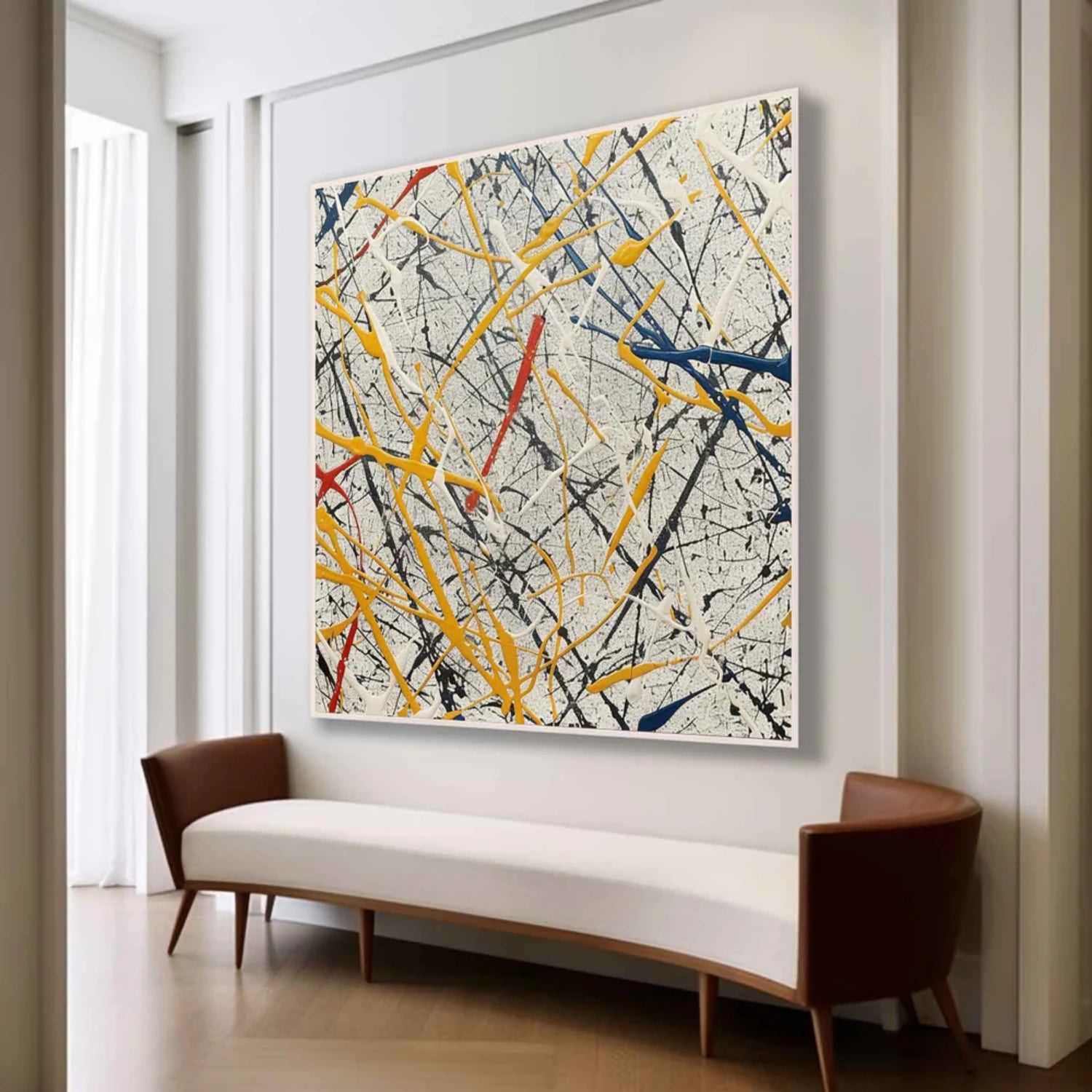 Pollock Art #JP008 - Abstract Drip Painting Canvas Wall Art for Home & Office Decor | Modern Artwork for Living Room, Bedroom, or Office Spaces