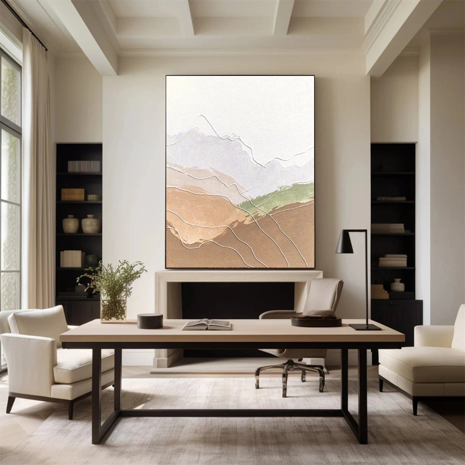 Beige & Brown Abstract Wall Art Print #BB098 - Modern Home Decor for Living Room, Bedroom & Office