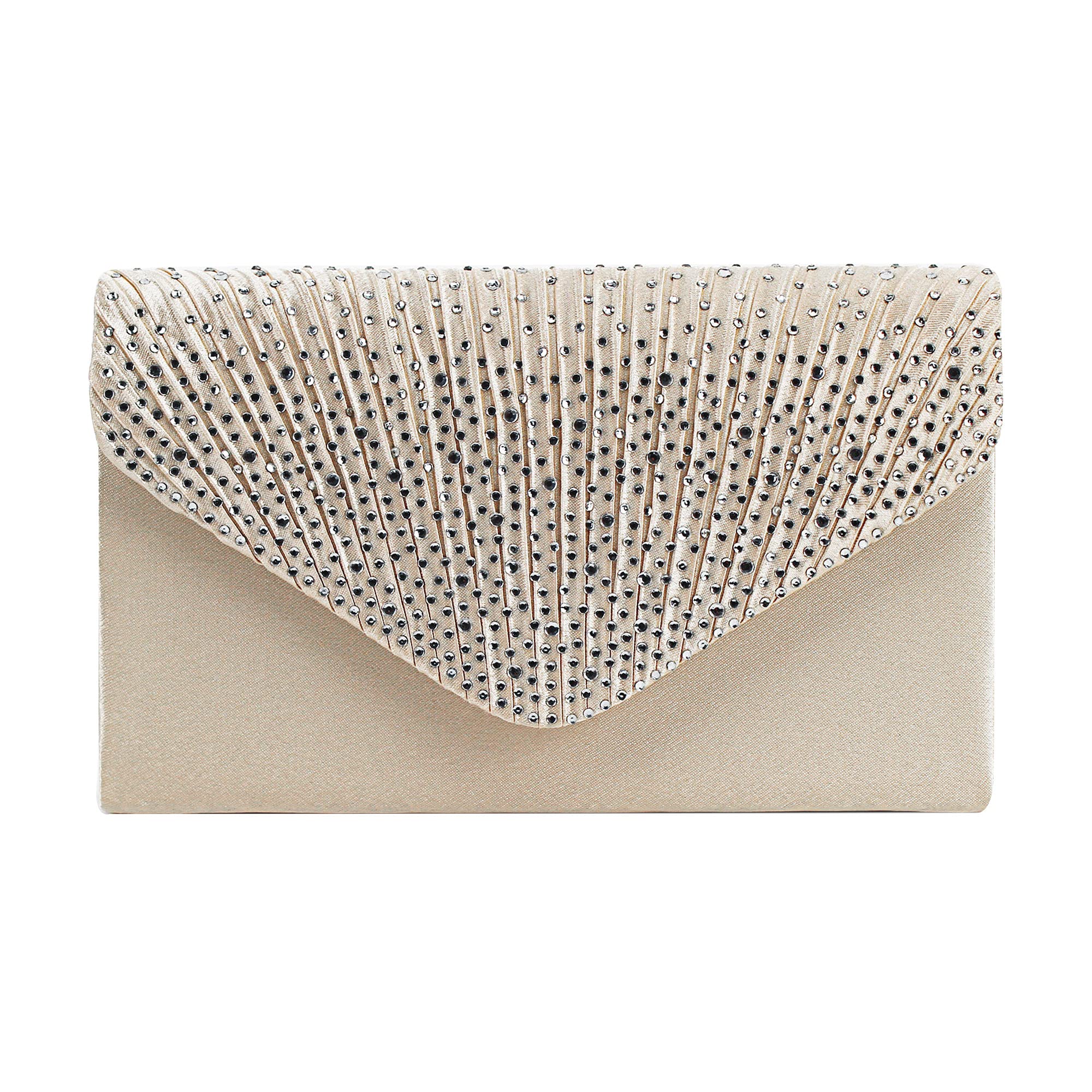 Elegant Rhinestone Studded Women's Clutch Purse - Flap Envelope Evening Bag with Chain for Party, Prom & Special Occasions | Perfect for Weddings, Cocktail Events & Night Out