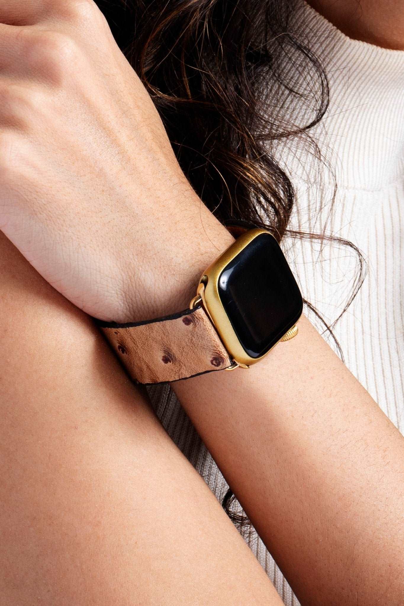Premium Genuine Leather Apple Watch Band with Polka Dot Design - Stylish & Comfortable for Workouts, Office & Everyday Wear